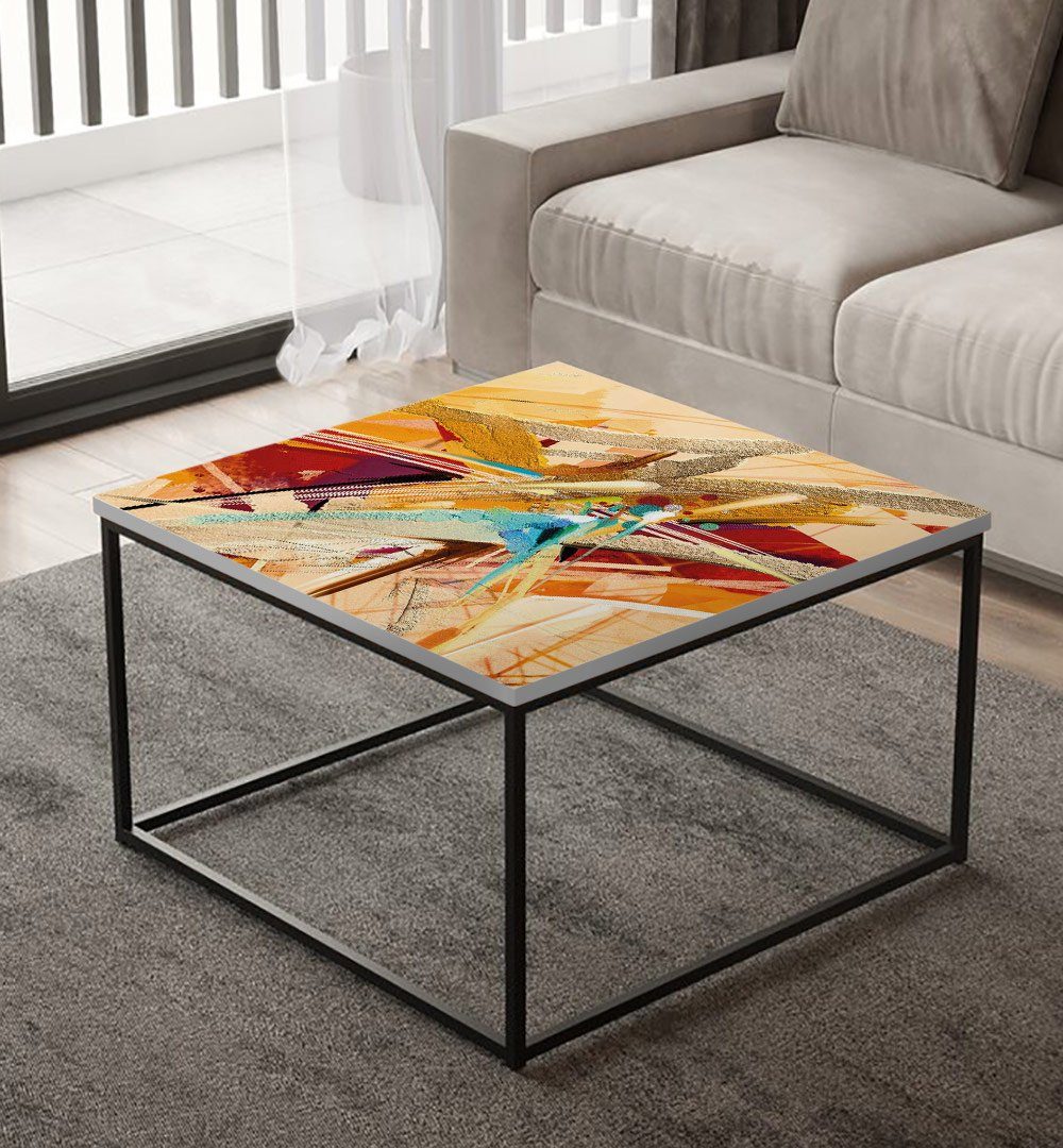 MyMaxxi Möbelfolie Tischfolie Abstrakte Malerei bunte Pinselstriche selbstklebend Folie, (Bunter Pinselstrich orange, 1St.}, Klebefolie passend geschnitten und gerollt), Selbstklebend