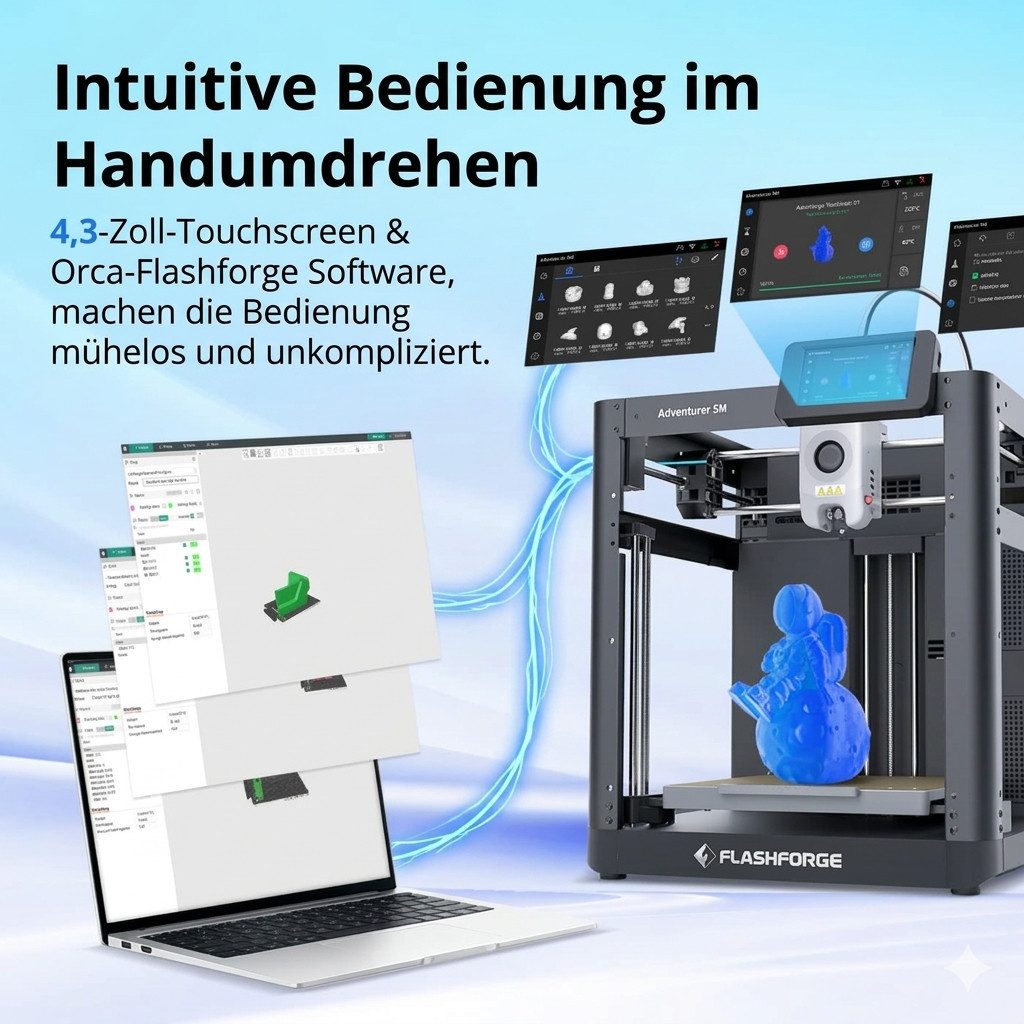 Flashforge 3D-Drucker Adventurer 5M/5M Pro, Auto-Leveling, FDM 3D-Drucker mit WLAN, 220×220×220 mm Bauraum