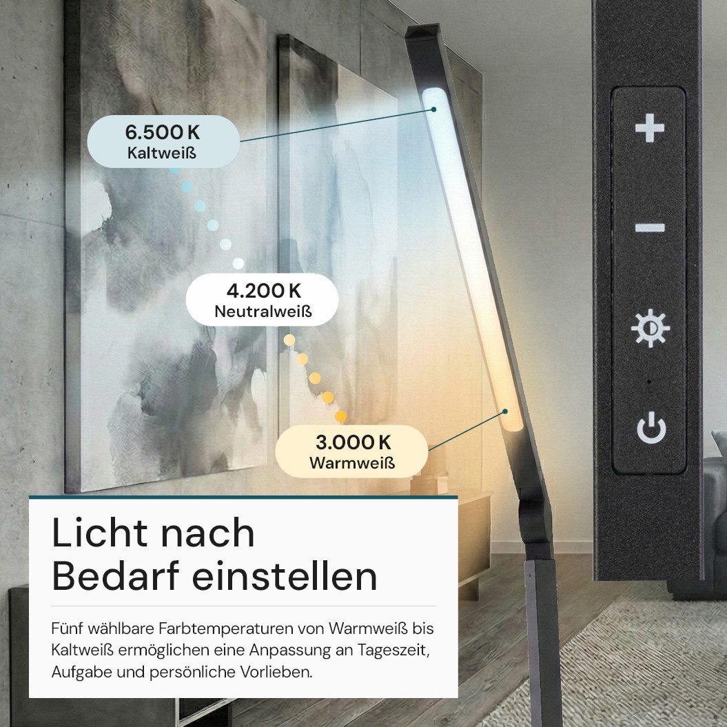 LUXULA LED Tischleuchte LUXULA LED Tischleuchte 10 W 3000 K, 4000 K, 6500 K, LED fest integriert, Farbwechsler