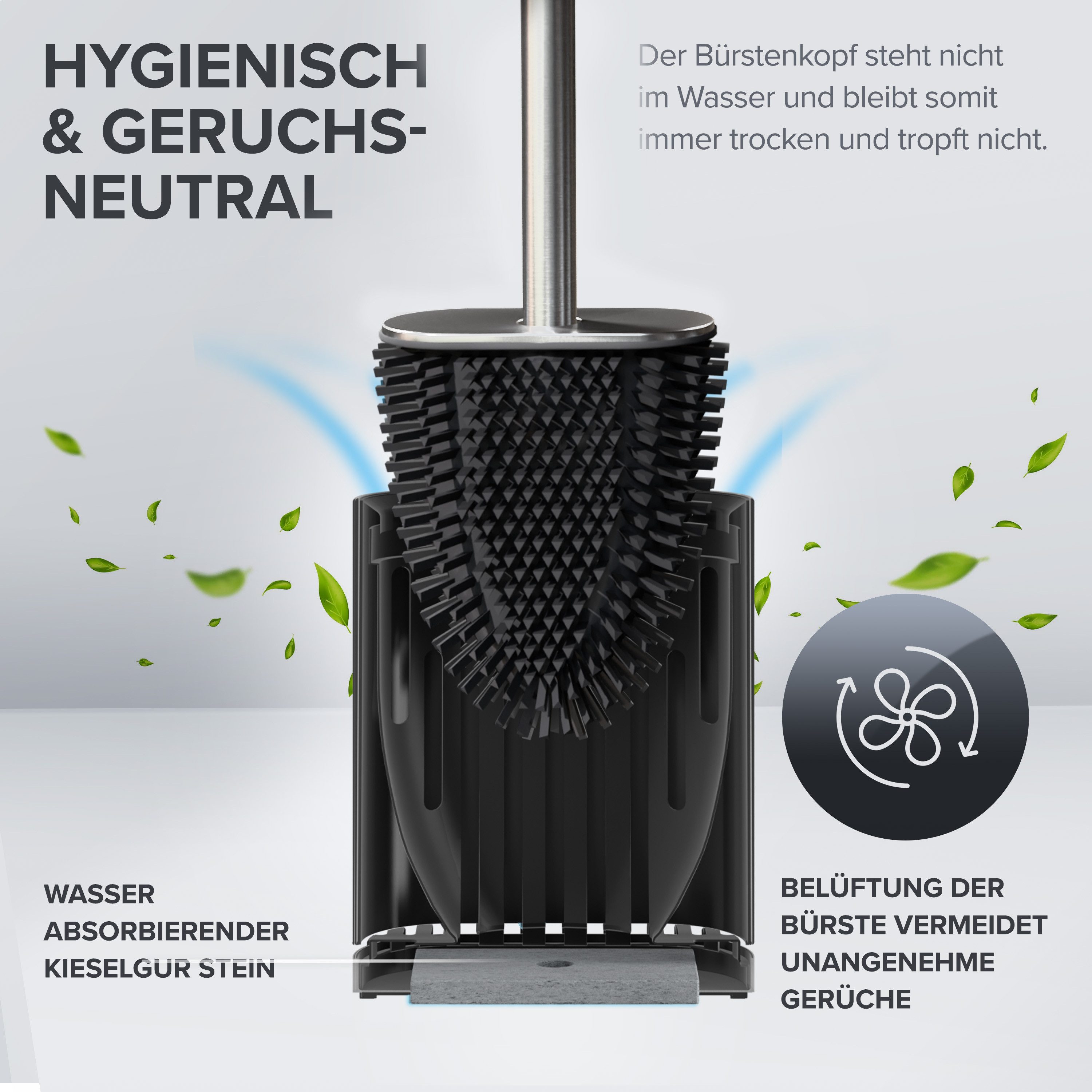 ovimar WC-Reinigungsbürste, (1-tlg), aus Edelstahl in Silber zur Wandmontage (optional)