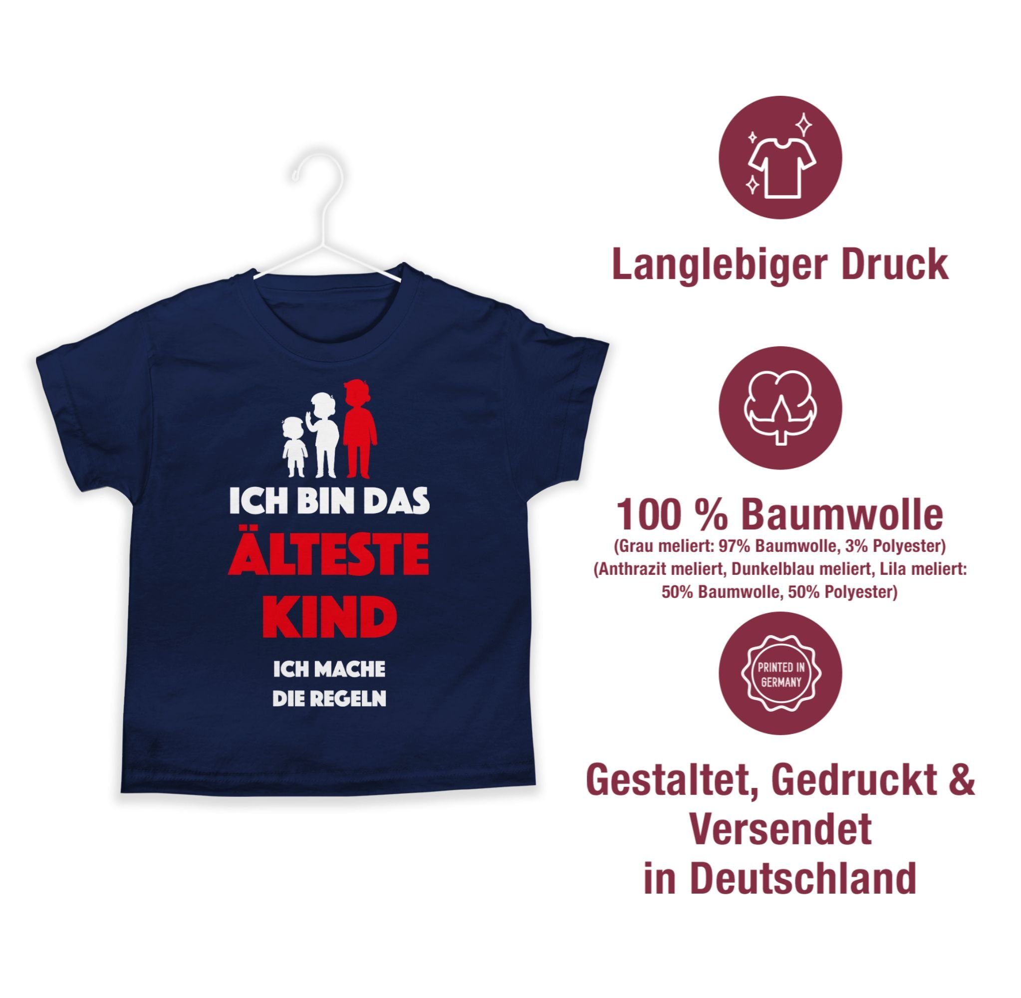 die das Ich Regeln Ich Kind. bin T-Shirt Dunkelblau Kinder Shirtracer Sprüche mache älteste Statement 2