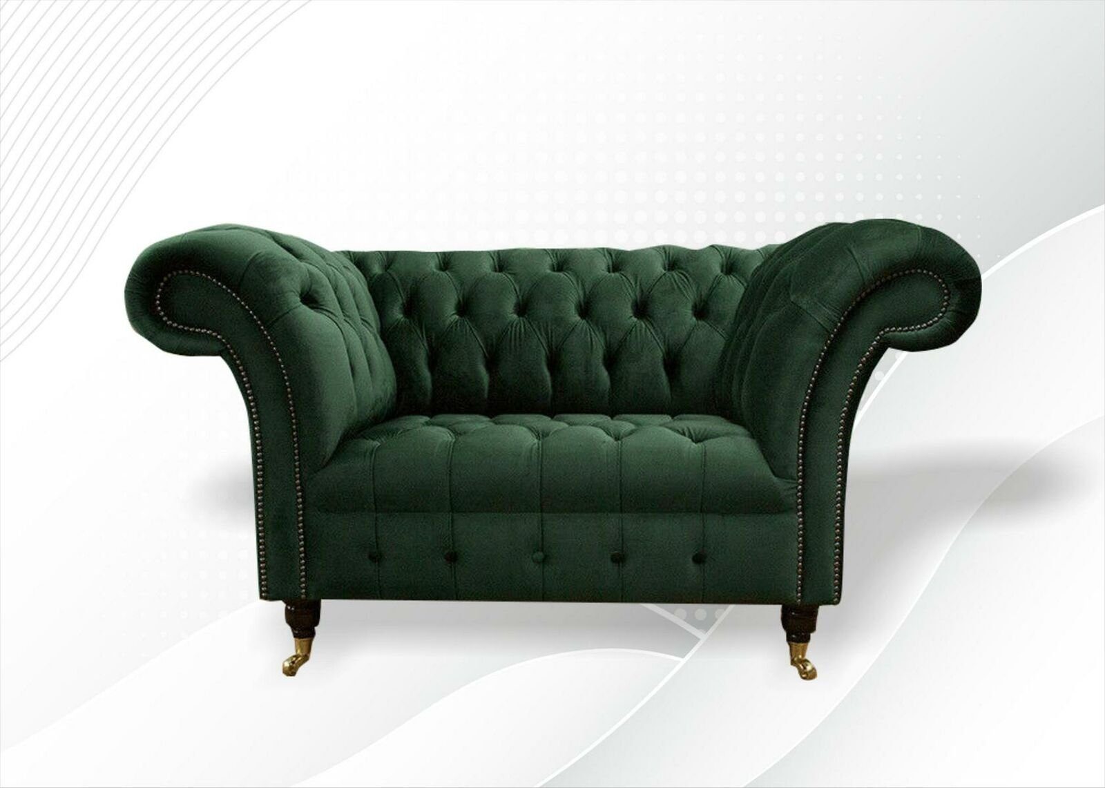 JVmoebel Sessel, Chesterfield Lounge Club Sessel Couch 1 Sitzer Sofa Samt Neu
