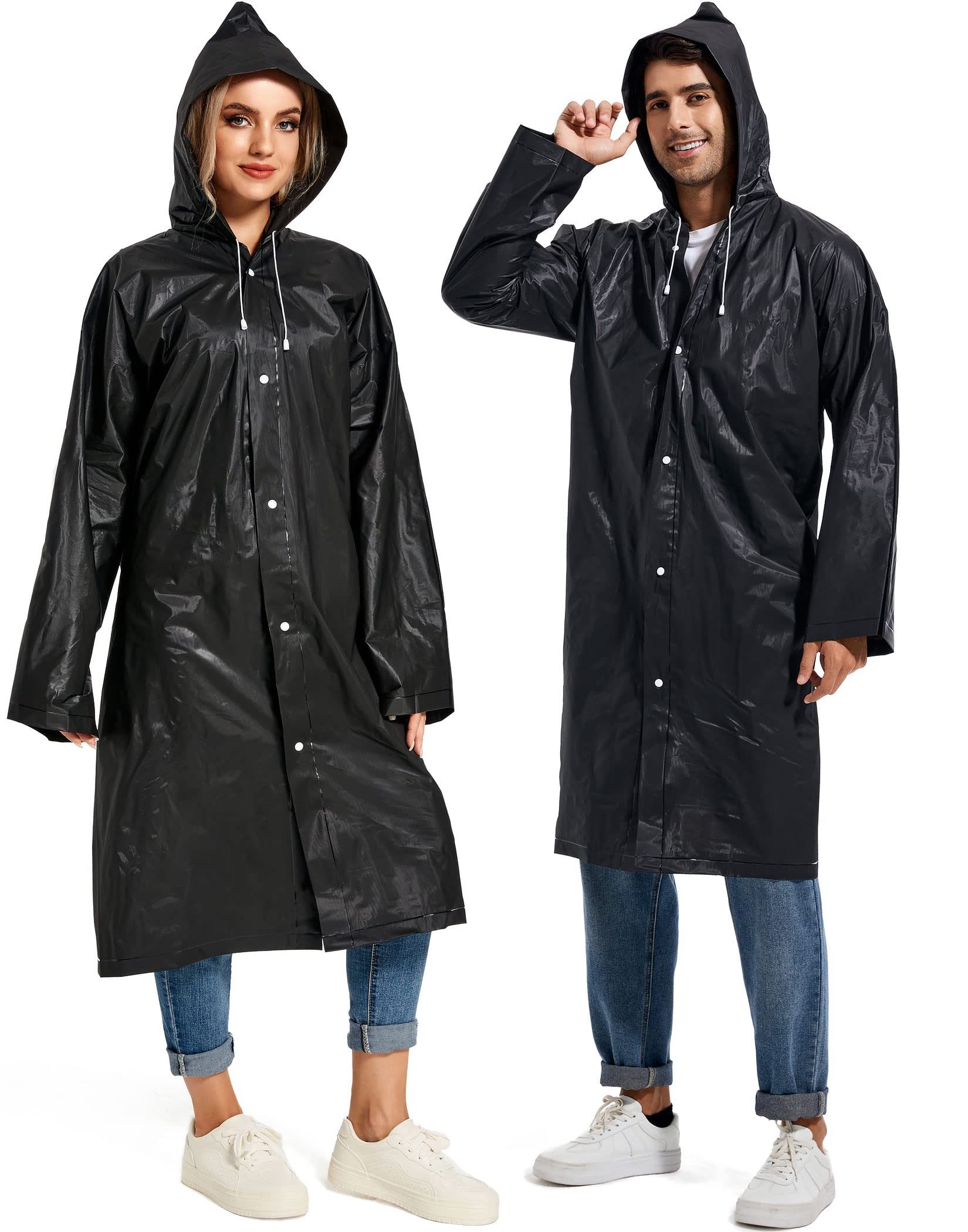MOPUEA Regenponcho Regenponcho 2er Set EVA wasserdicht leicht tragbar für Herren Damen (Regenponcho Set, 2er Set Regenponcho EVA wasserdicht Einheitsgröße) Wasserdicht leicht faltbar wiederverwendbar Kapuze Druckknopf