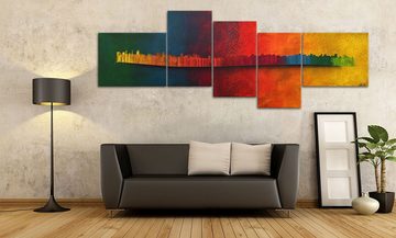 WandbilderXXL XXL-Wandbild Rainbow Melody 240 x 90 cm, Abstraktes Gemälde, handgemaltes Unikat