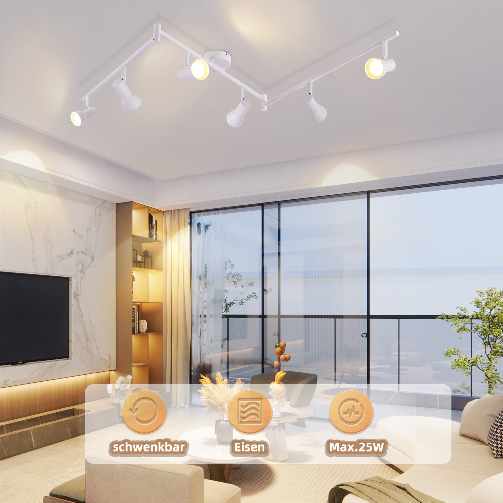 Nettlife Deckenstrahler Schwarz Innen GU10 Deckenleuchte 1/2/3 Flammig Flur günstig online kaufen