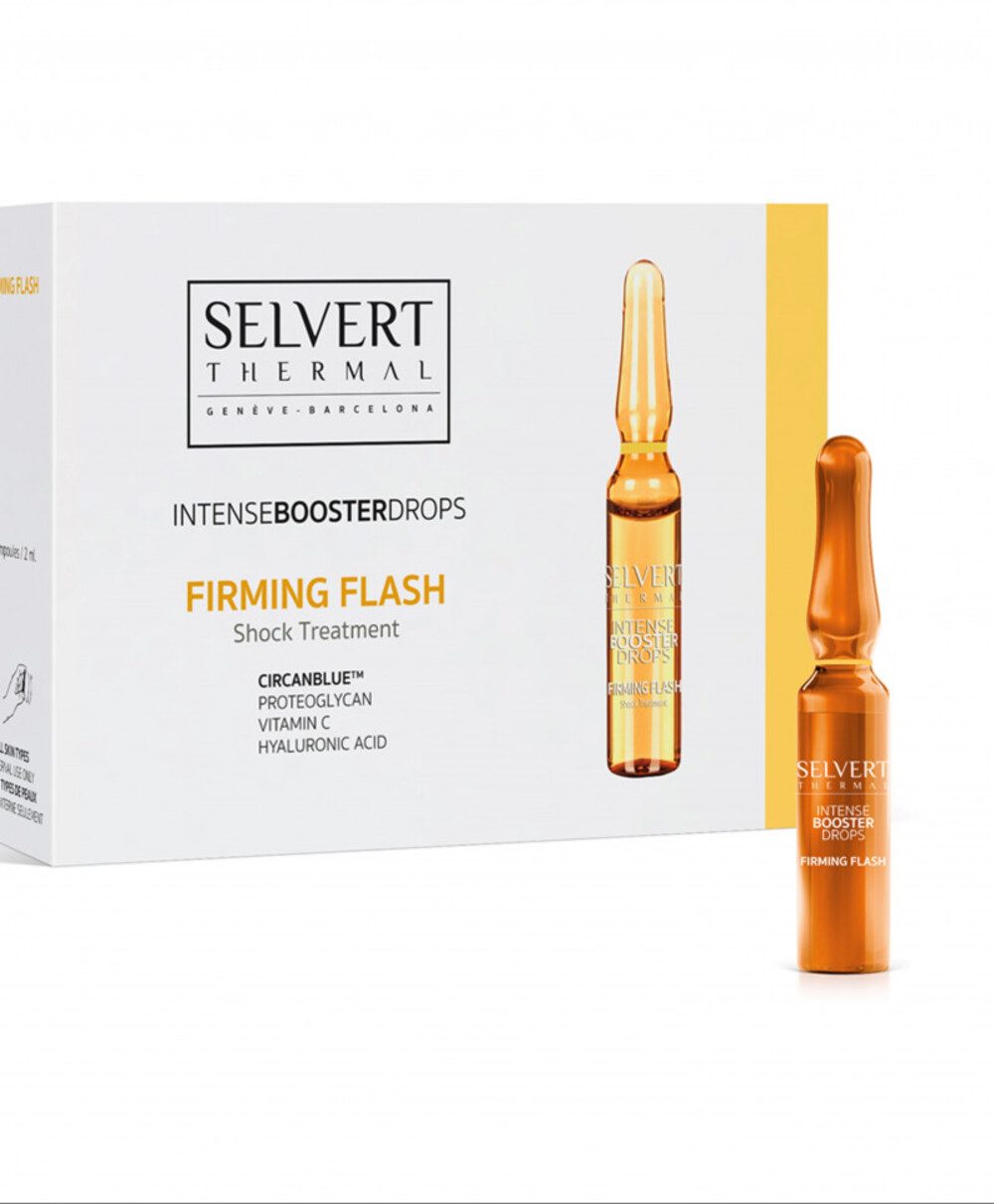 Selvert Thermal Gesichtsserum Straffung Booster Ampullen, Heimprodukt, 10-tlg., intensive Wirkung, SHOCK TREATMENT, neue Formel, straffend