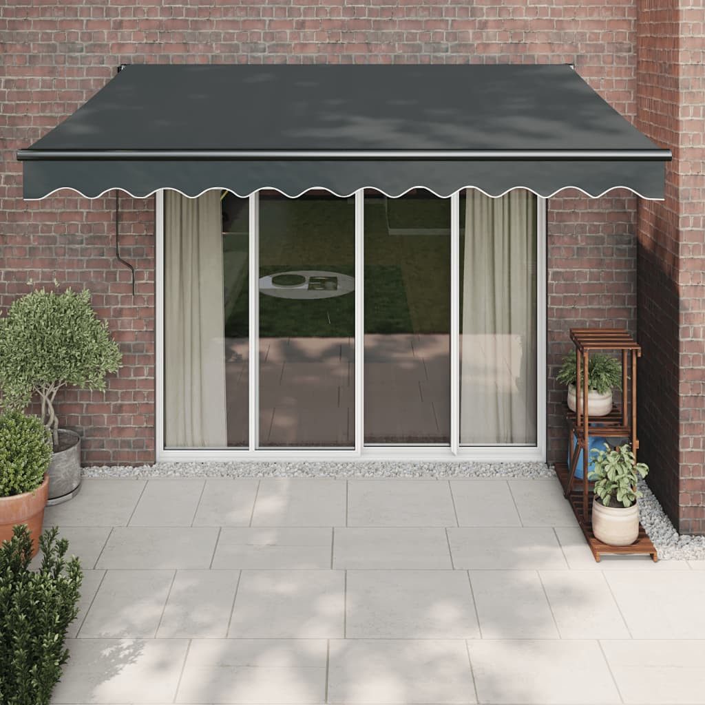 vidaXL Markise 35 x 25 m Gelenkarmmarkise Anthrazit 3,5x2,5 m Stoff und Aluminium Ter