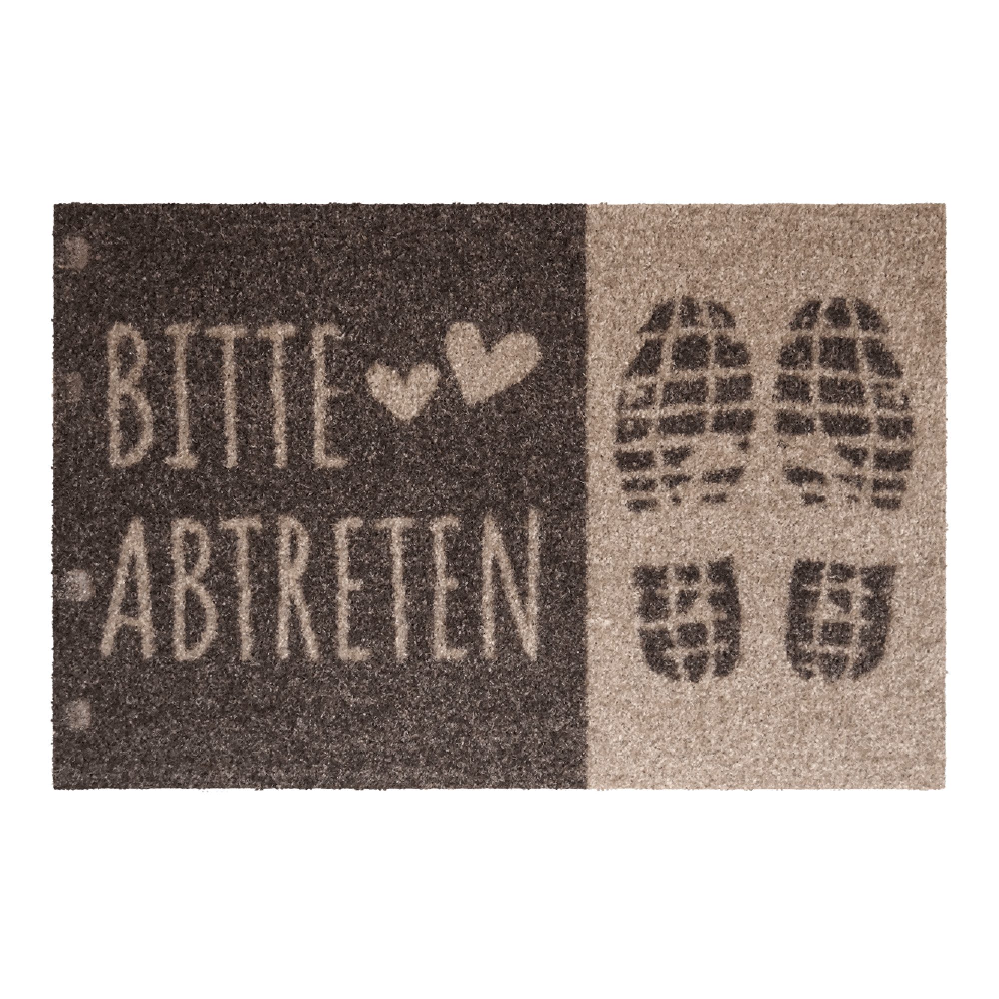 akzente Fußmatte Listen Bitte Abtreten, Rechteckig, Höhe: 6 mm, 40x60 cm, Polyester, rutschfest, wetterbeständig, PVC-frei
