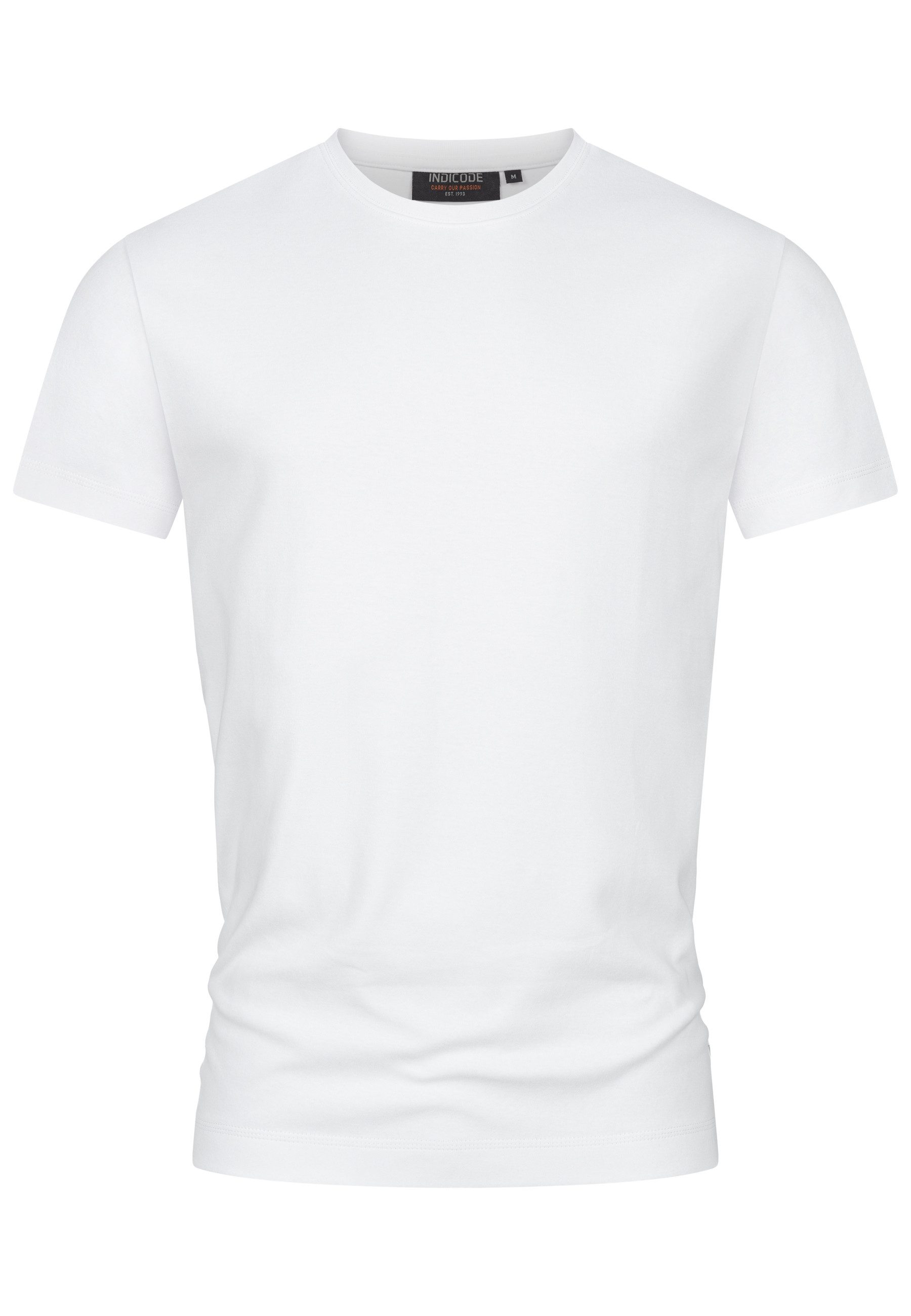 Indicode T-Shirt Herren INSander Shirt Tee Herrenshirt mit dezentem Label-D günstig online kaufen