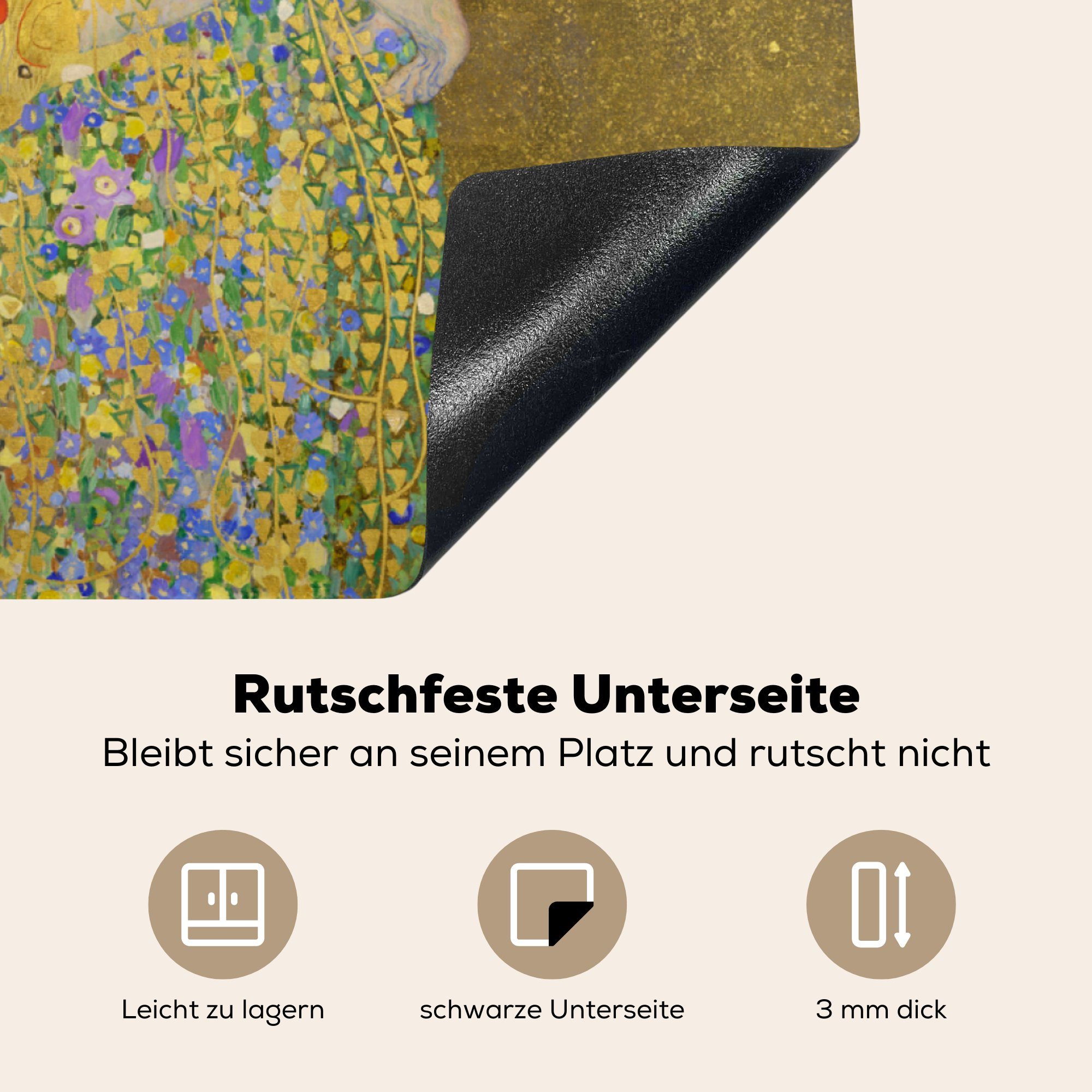 MuchoWow Herdblende-/Abdeckplatte Der Kuss (1 für Ceranfeldabdeckung, Arbeitsplatte Klimt, Gustav - küche 78x78 Vinyl, tlg), cm
