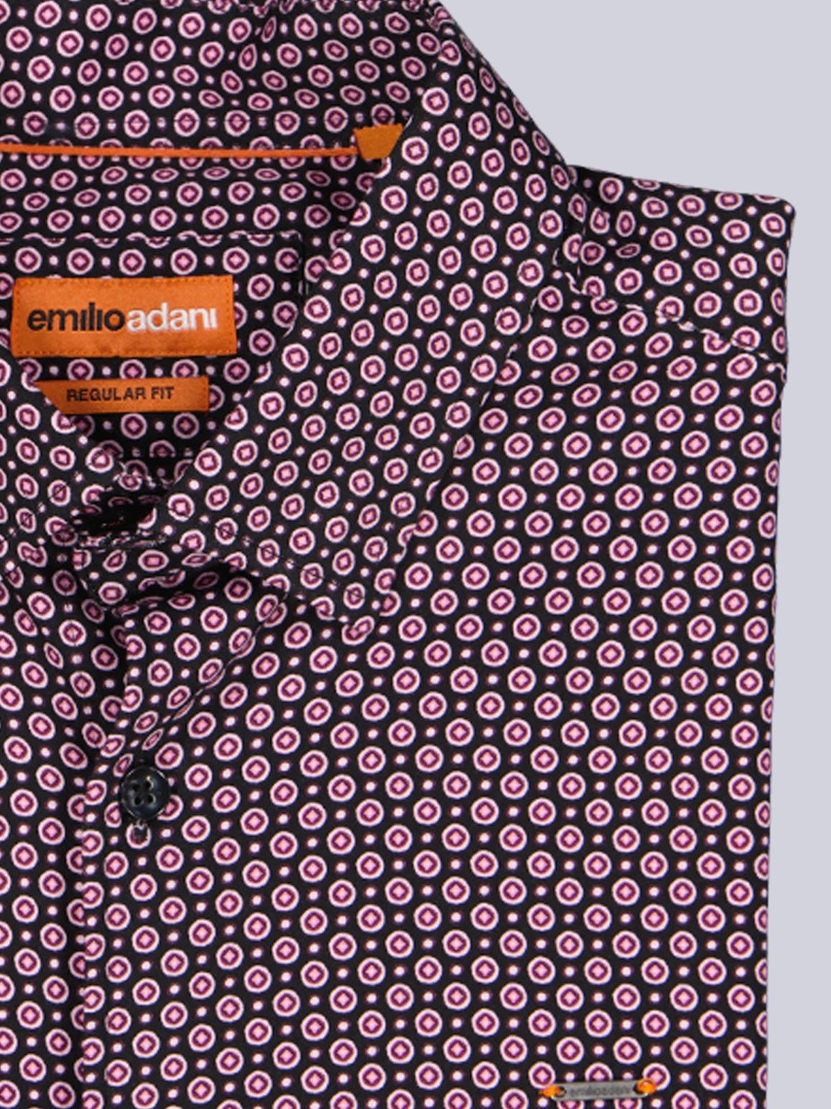 emilio adani Langarmhemd emilio adani Herren Langarm-Hemd gemustert, Bordeaux