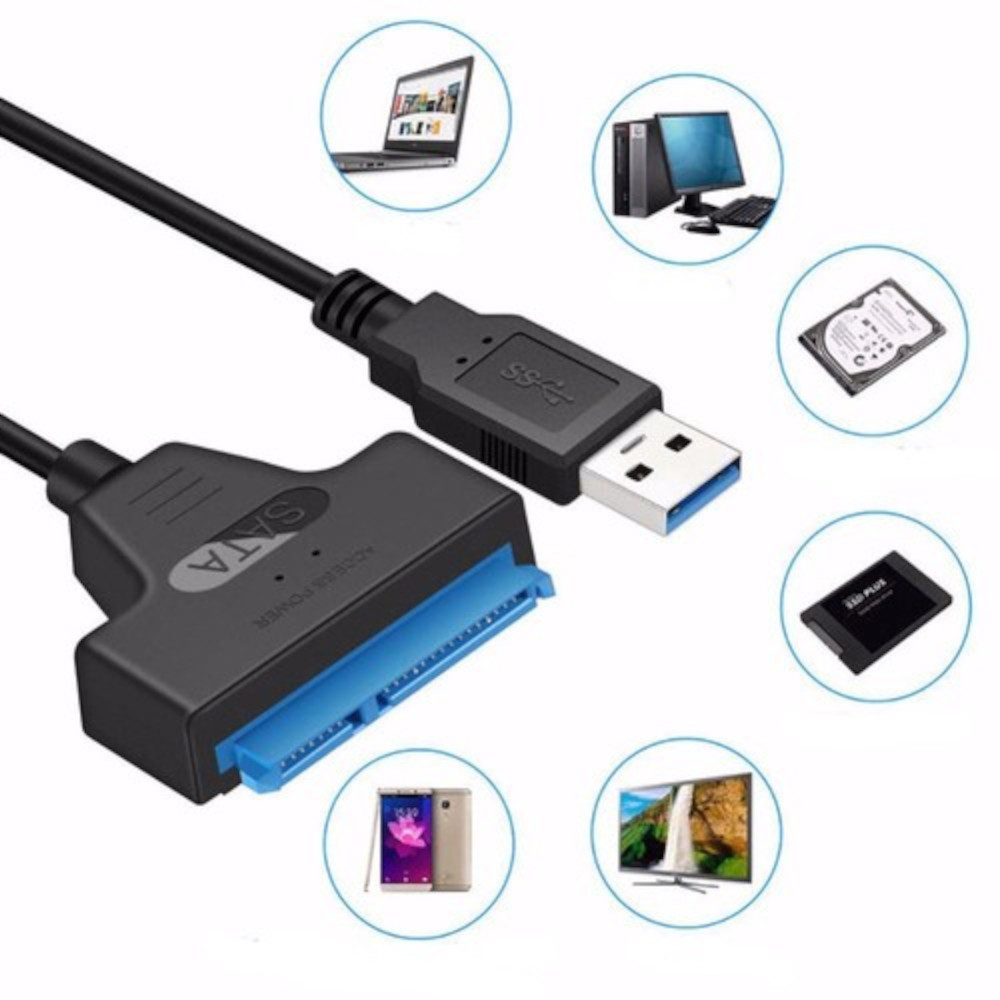 USB 3.0 zu SATA III Adapter Konverter HDD SSD LED 32cm W7/8/10/11 Computer-Adapter