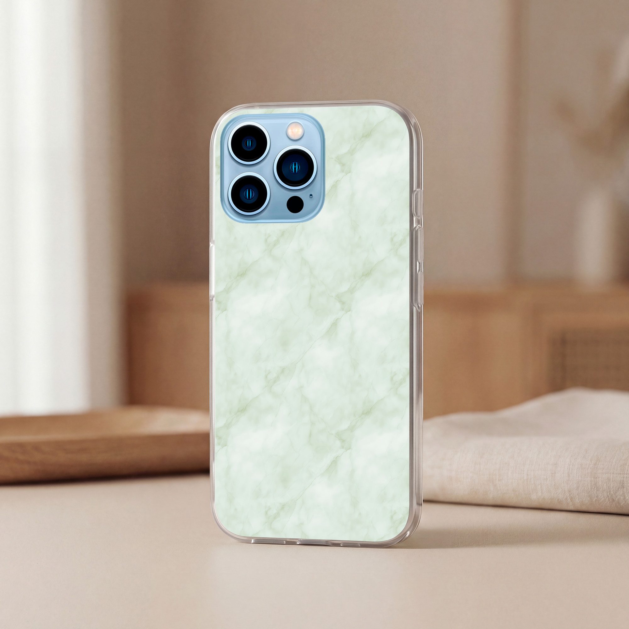 MuchoWow Handyhülle für Apple iPhone 13 Pro Grün - Marmor - Fließende Adern, Smartphone-Bumper, Print, Handy Schutzhülle Dünn