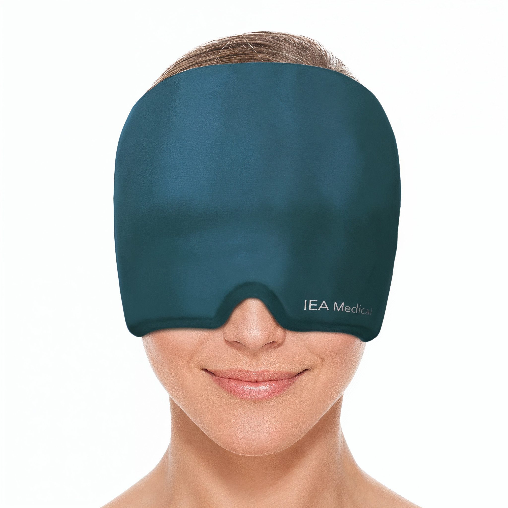 IEA Medical Schlafmaske Migräne Maske für Kopf – Kalt/Warm Gelmaske, Lichtschutz, blau, Soft & elastisch, abdunkelnd, reisetauglich, Kühlmaske,Schlafmaske