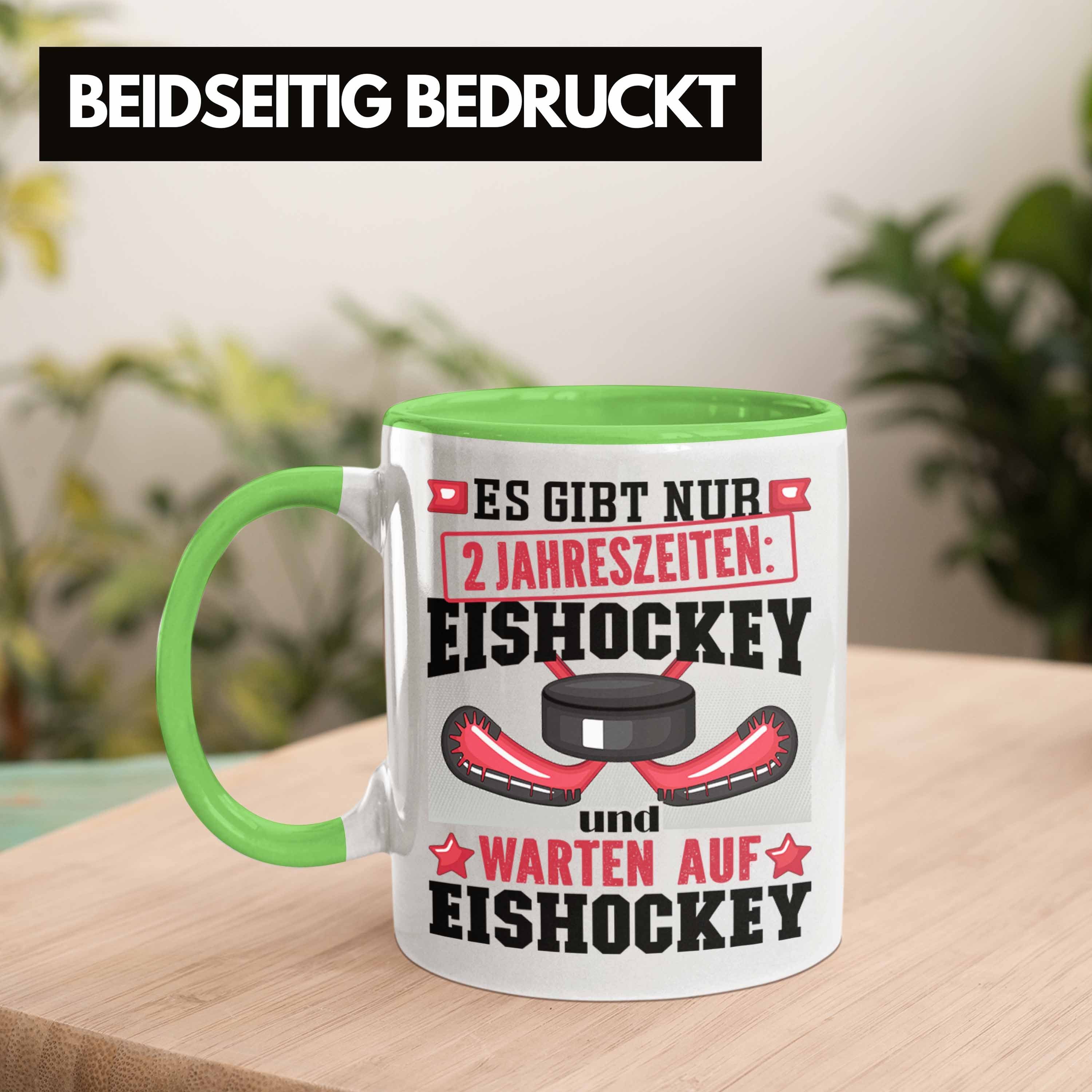 Eishockey-Spieler Grün für 2 Geschenk Geschenkidee Trendation Tasse Tasse Jahresze Eishockey