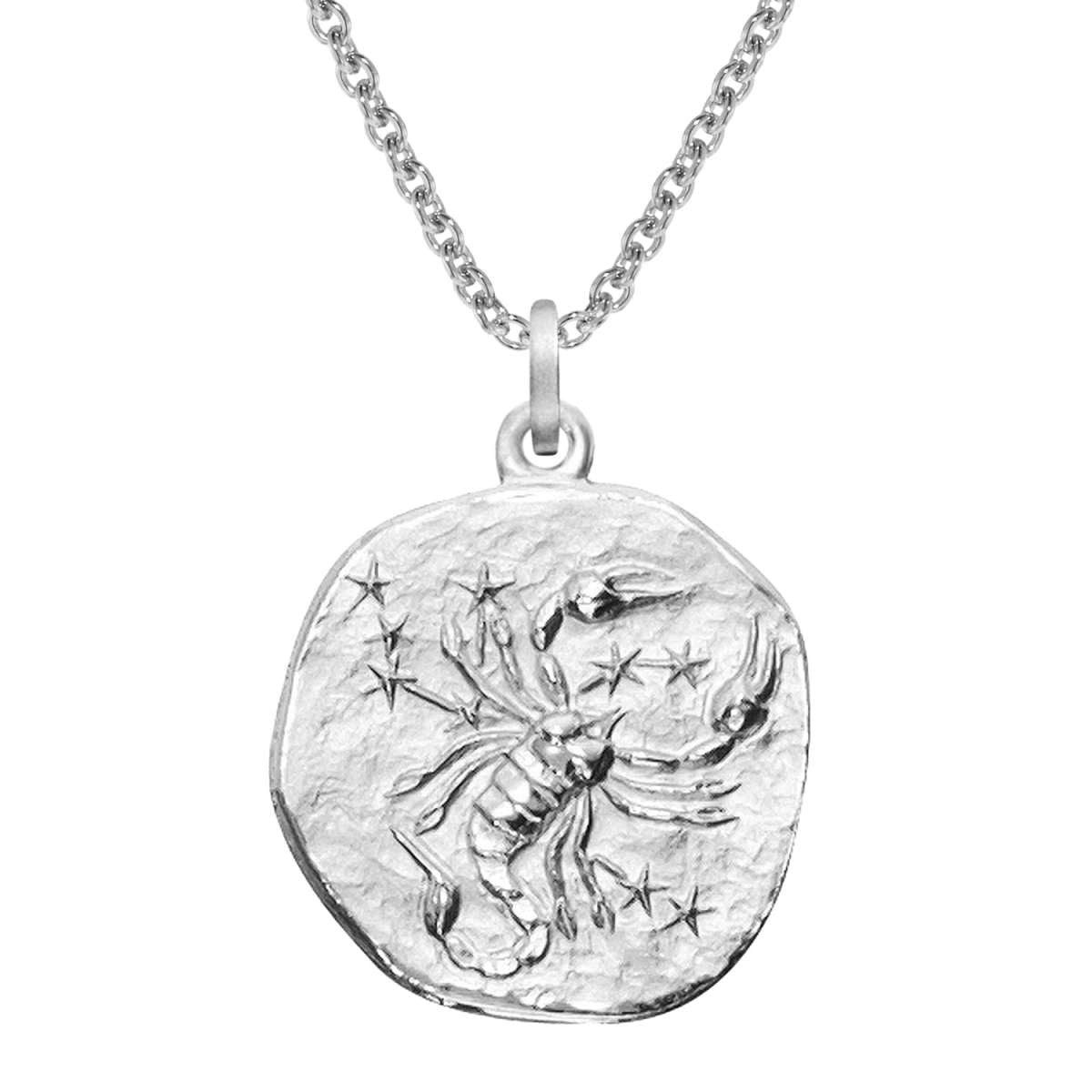 trendor Kette mit Anhänger 51610-11, Sternzeichen Skorpion Ø 20 mm und 925 Silber