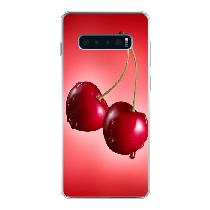 MuchoWow Handyhülle Kirschen - Obst - Rot Phone Case Handyhülle Samsung Galaxy S10+ Silikon Schutzhülle