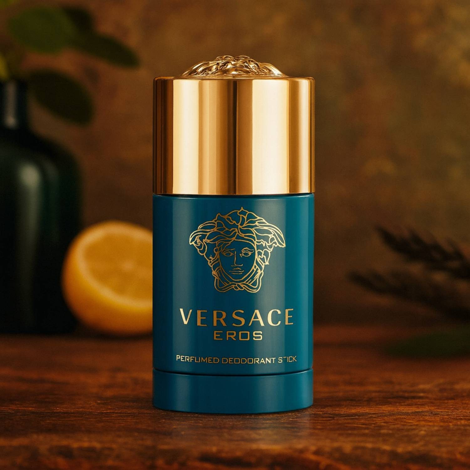 Versace Deo-Stift Eros Deodorant Stick – Sinnlicher Herrenduft & langanhaltender Schutz, – 75 ml – Frisch-holzige Noten mit Minze, Zitrone & Amber –, Pflegend bei empfindlicher Haut – Für ein maskulines Dufterlebnis