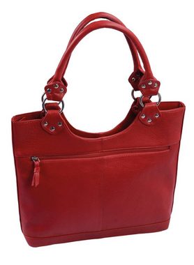 Basic Handtasche rote Lederhandtasche Ledershopper