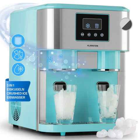 Klarstein Eiswürfelmaschine Eiszeit Crush, Eiswürfelmaschine mit Crushed Ice Eiswürfelbereiter Ice Cube Maker