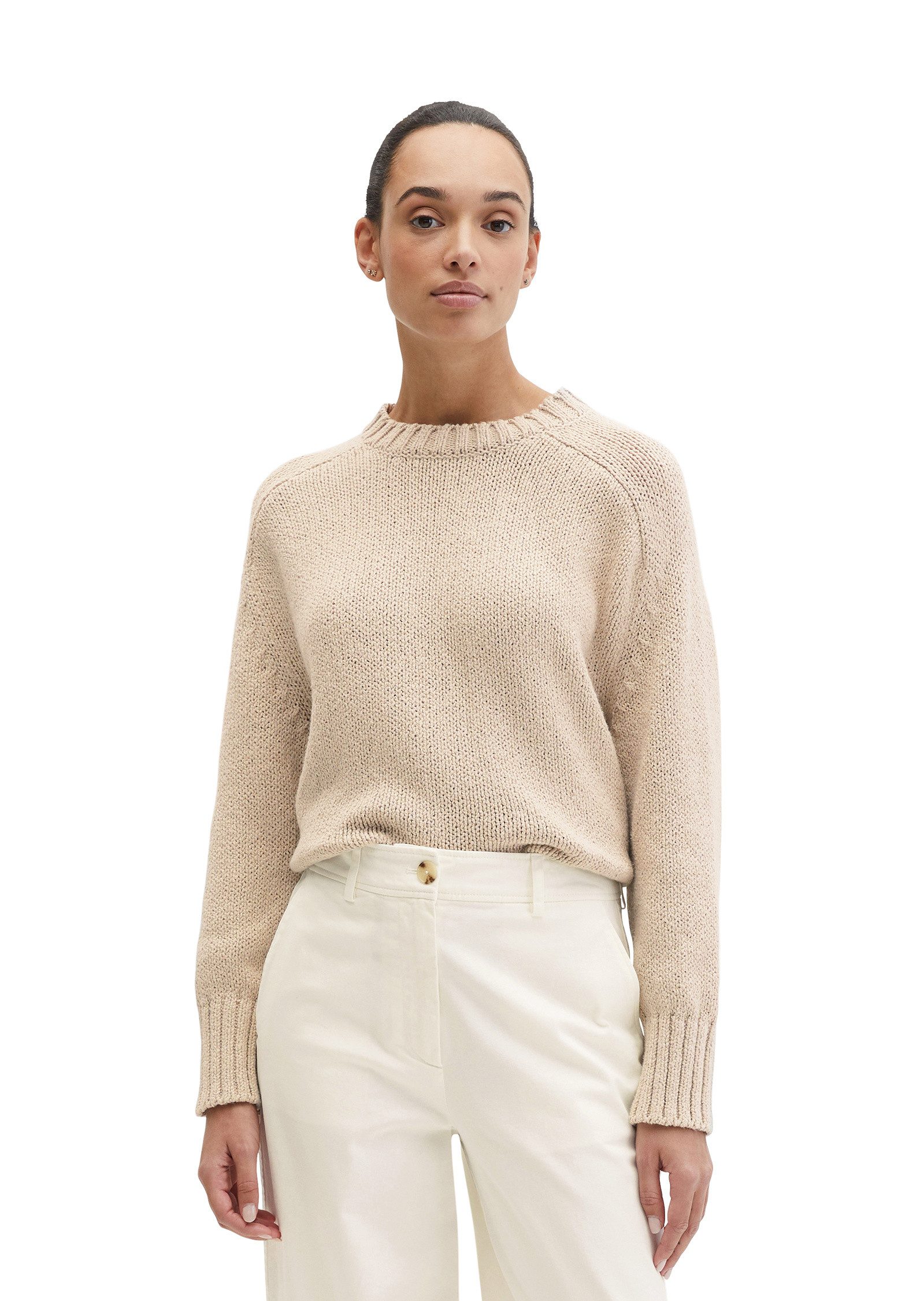 Marc O'Polo Rundhalspullover aus hochwertigem Baumwoll-Mix