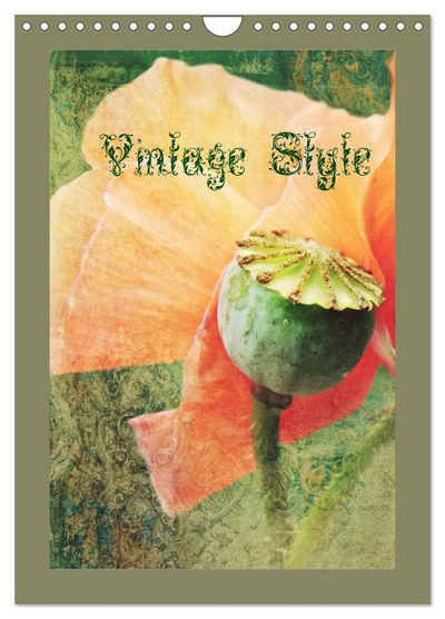 CALVENDO Wandkalender Vintage Style (Wandkalender 2024 DIN A4 hoch), CALVENDO Monatskalender