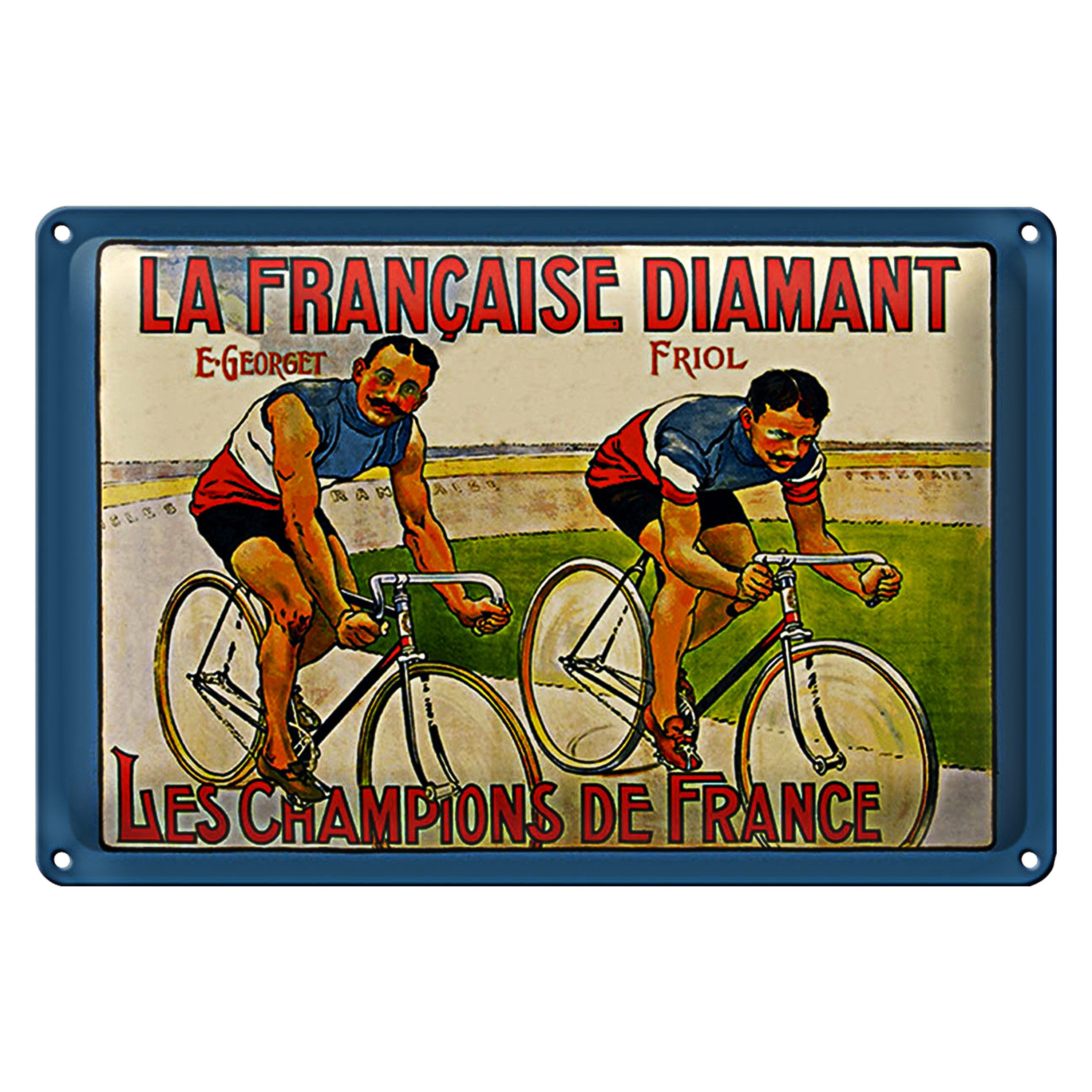Roomando Metallschild Retro 40x30cm Fahrrad la francaise Diamant