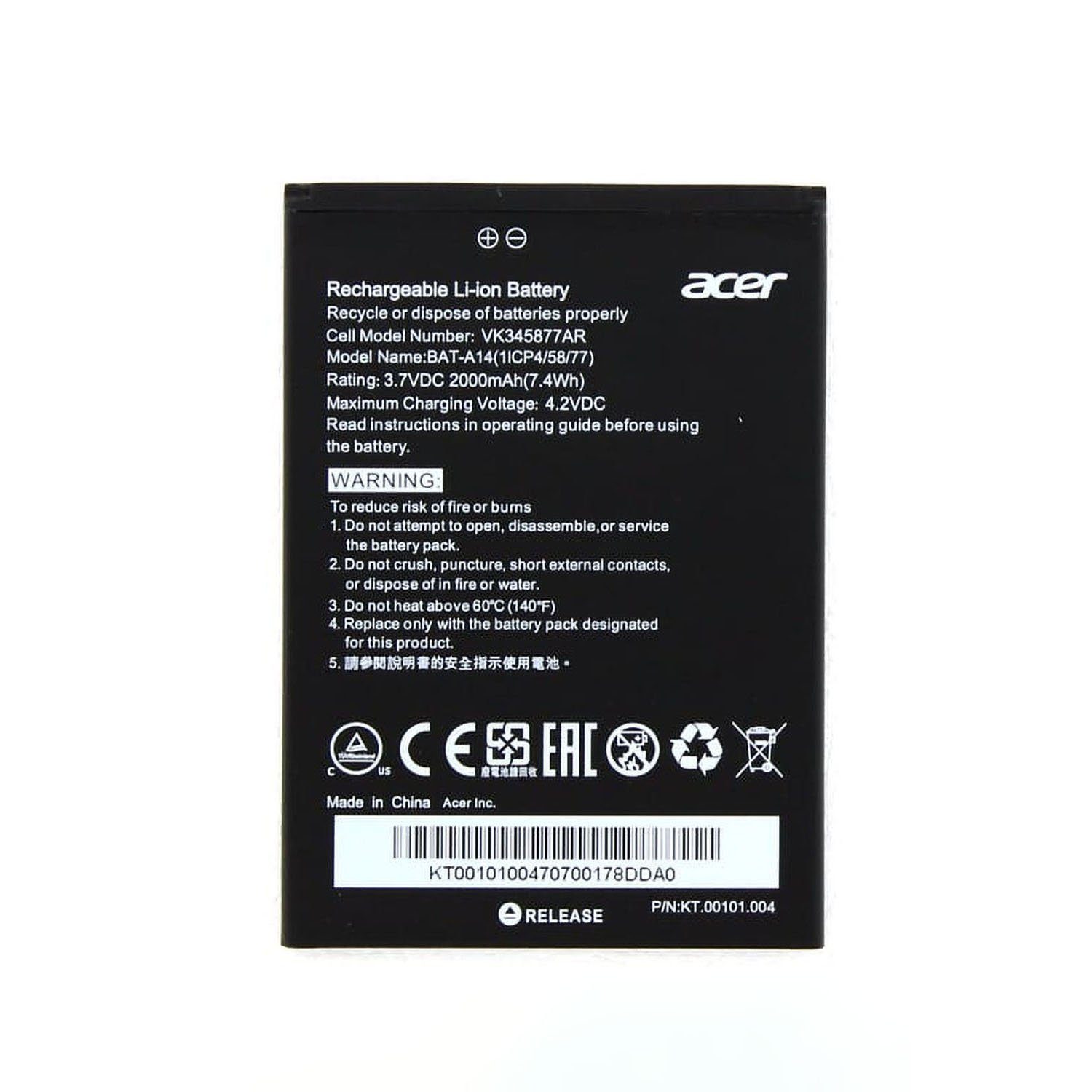 Original Akku für Acer KT.00101.002 Akkupacks