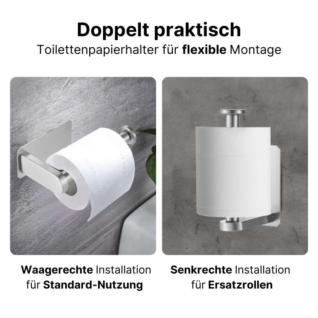 LIVINA HOME Toilettenpapierhalter Klopapierhalter Selbstklebend, WC Rollenhalter ohne Bohren Edelstahl, WC Halter Rollenhalter Papierhalter Klorollenhalter – Bild 5 von 5