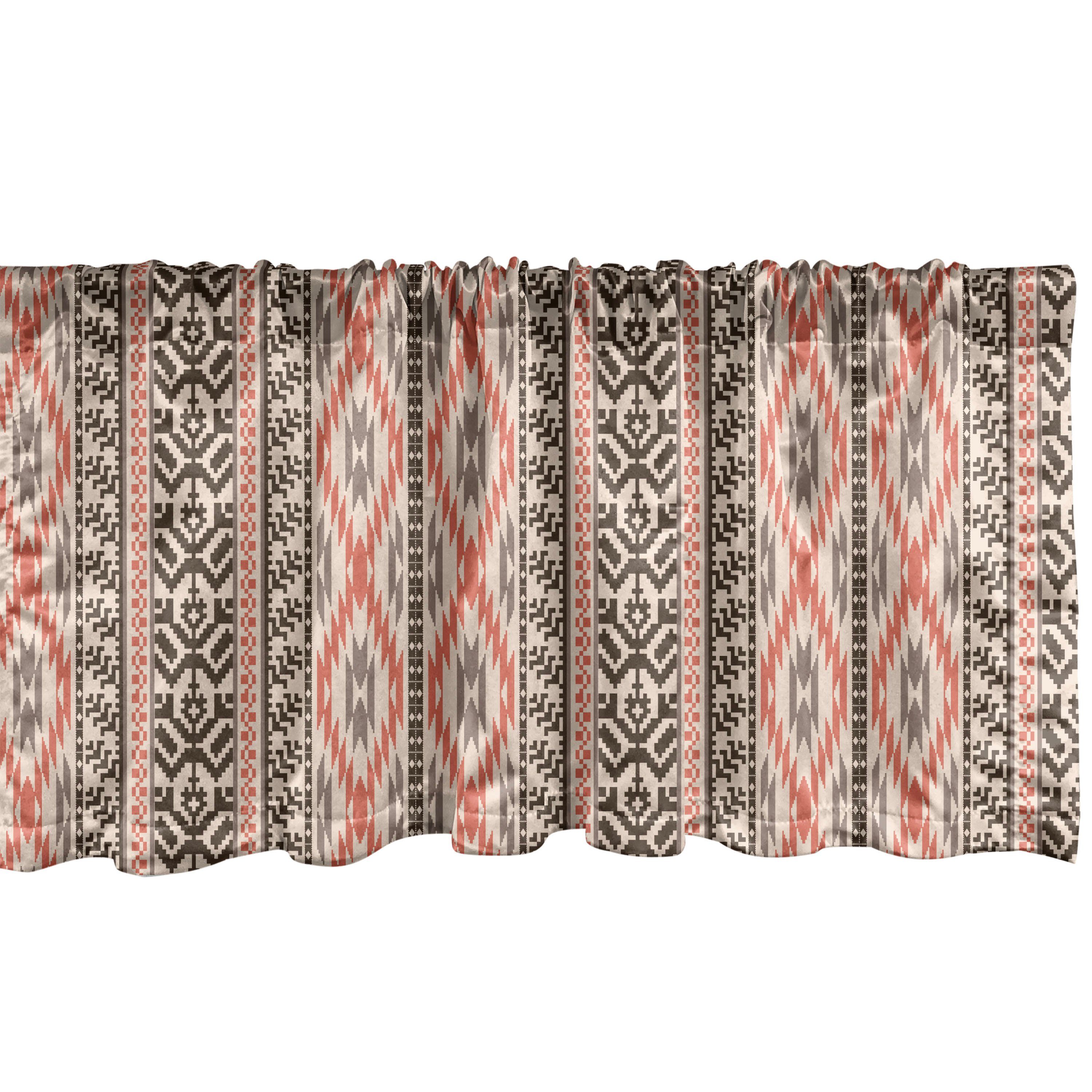 Scheibengardine Vorhang Volant für Küche Schlafzimmer Dekor mit Stangentasche, Abakuhaus, Microfaser, südwestlich Native Art Borders