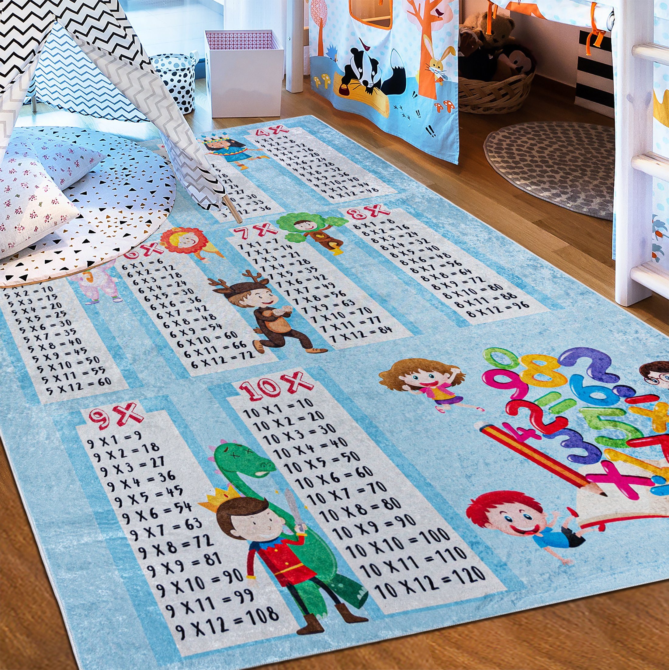 Mazovia Kinderteppich Kinderteppich Kinderzimmerteppich Einmaleins, 80 x 15 günstig online kaufen