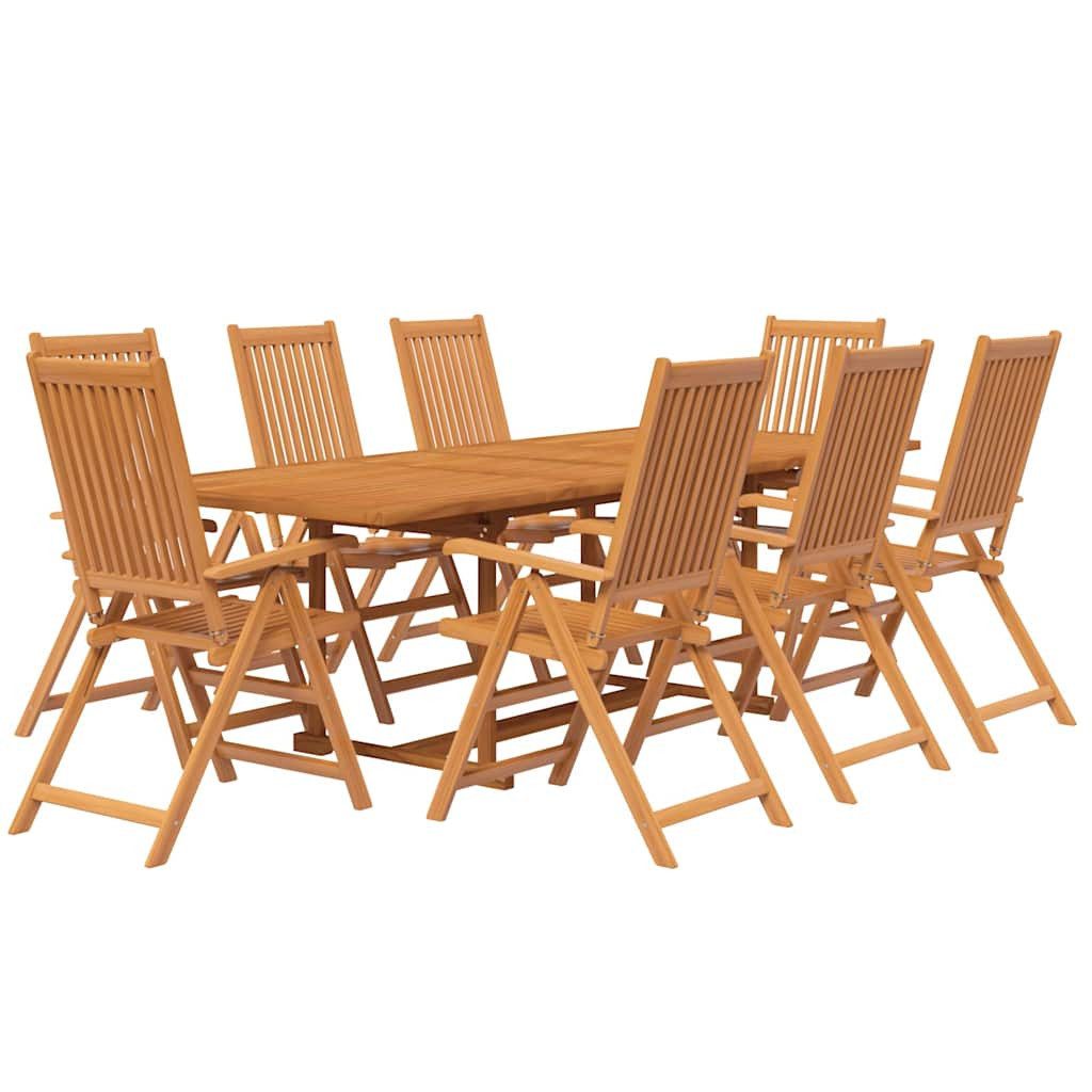 vidaXL Garten-Essgruppe 9-tlg. Garten-Essgruppe Massivholz 160-240 cm, (8-tlg)