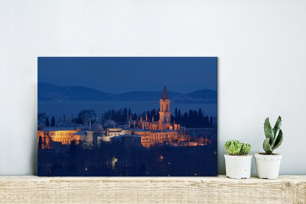 OneMillionCanvasses® Leinwandbild beleuchteter Topkapi-Palast Wandbild Ein Abend, cm (1 30x20 Leinwandbilder, am Wanddeko, St), Aufhängefertig