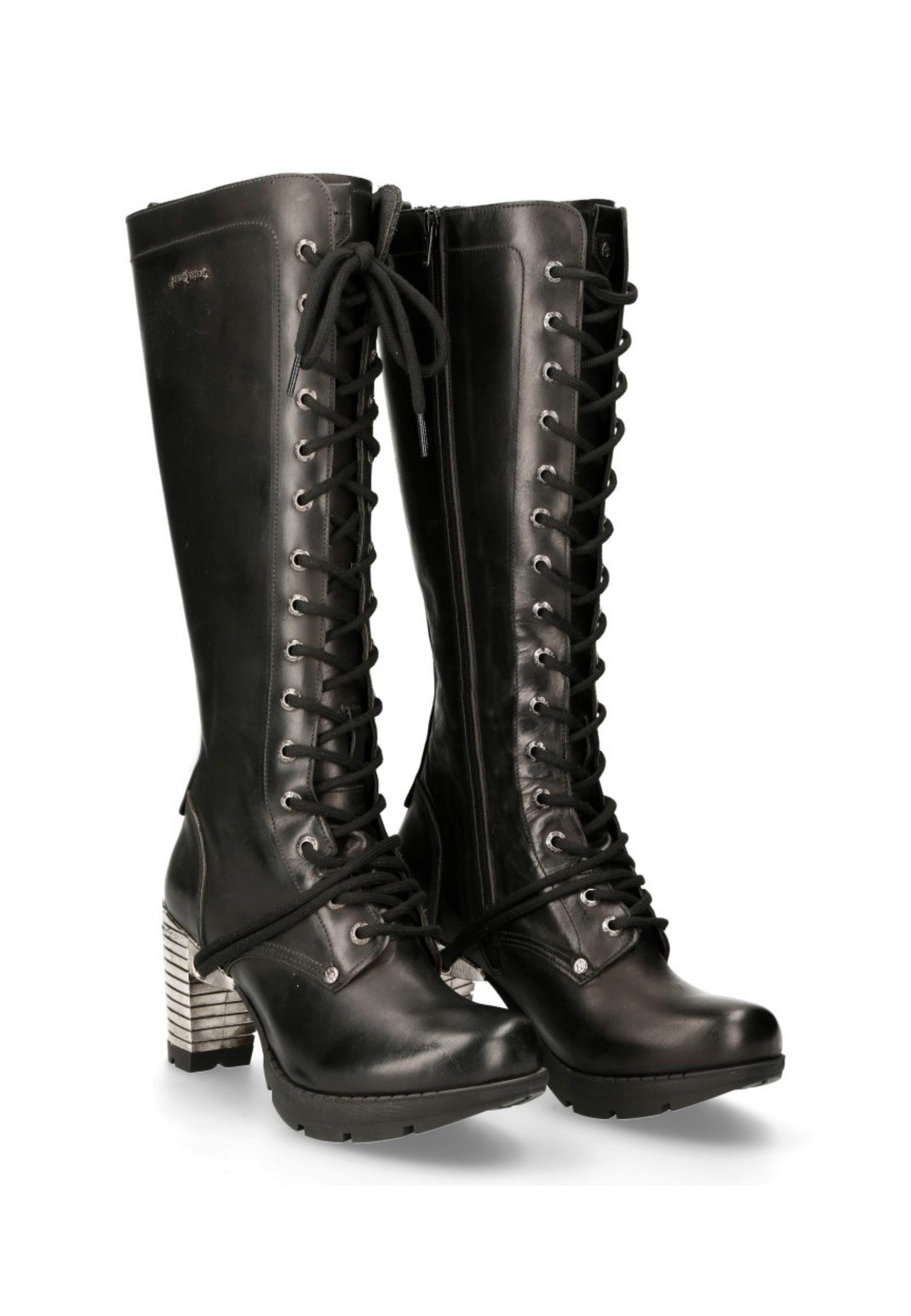 NEW ROCK M-TR005-S1 High-Heel-Stiefel Rebellischer Glamour in Hochwertigem Rindsleder