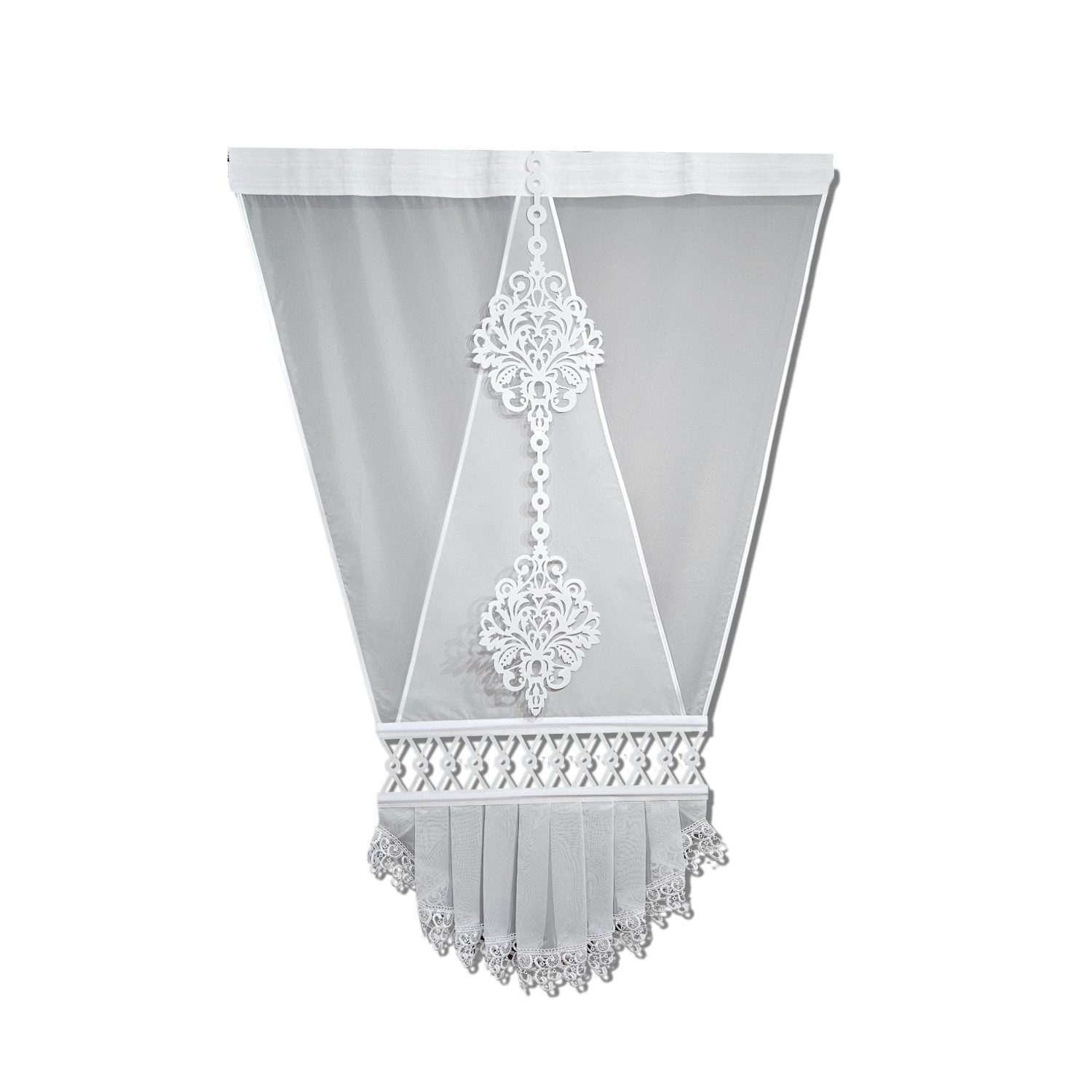 Gardinen by Justyna Scheibengardine 1x V Panel mit Gipüre, Kräuselband, tra günstig online kaufen