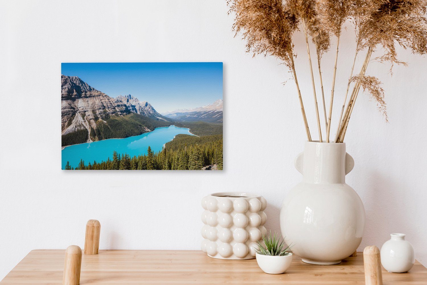 OneMillionCanvasses® Leinwandbild Gewässer im (1 St), 30x20 Aufhängefertig, Banff-Nationalpark Wandbild Wanddeko, in cm Leinwandbilder, Kanada