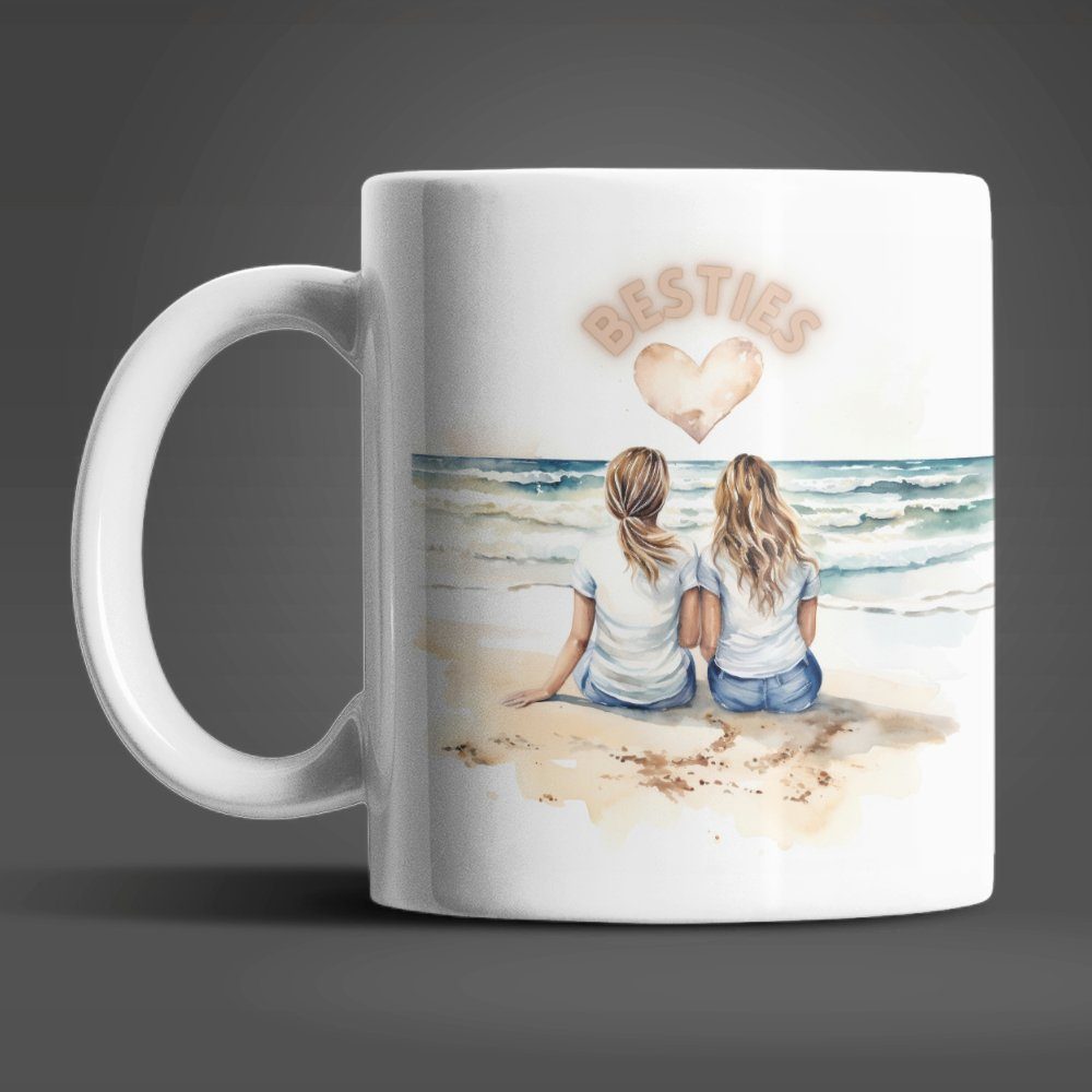 WS-Trend Tasse Beste Freundinnen Kaffeetasse Teetasse Geschenkidee, Keramik, 330 ml