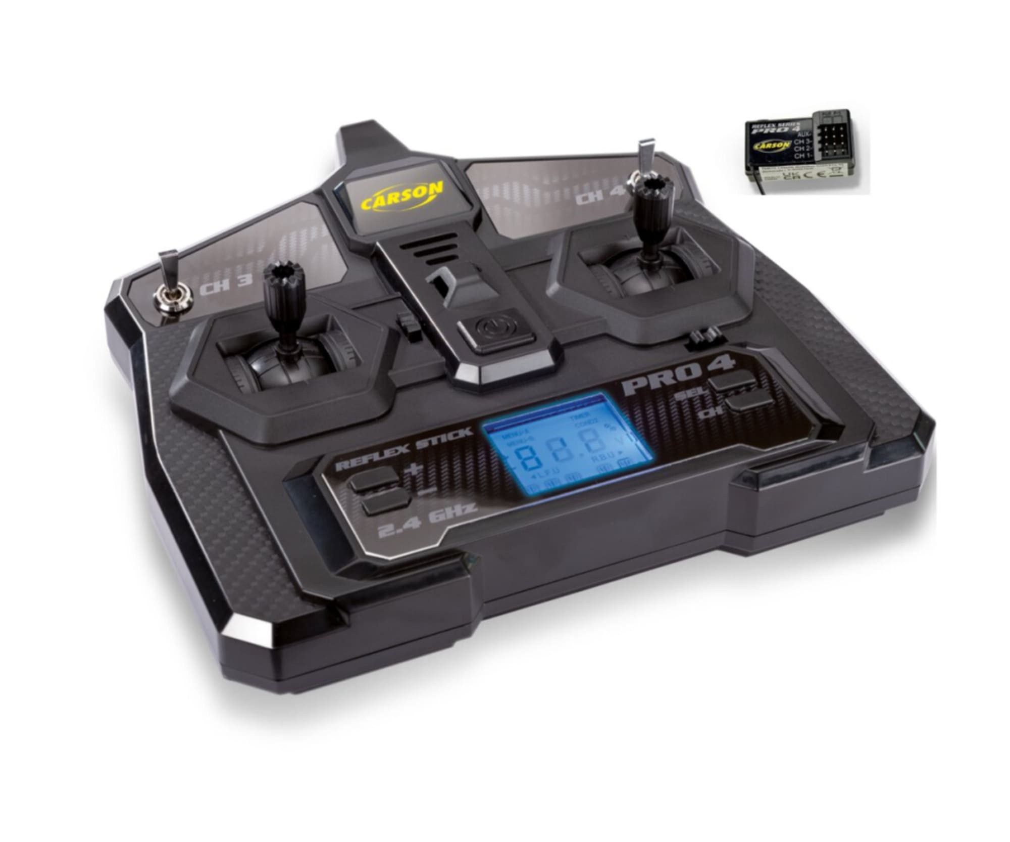 CARSON Carson RC Fernsteurerung 4 Kanal Reflex Stick Pro 4 2,4 GHz LCD RC-Fernsteuerung