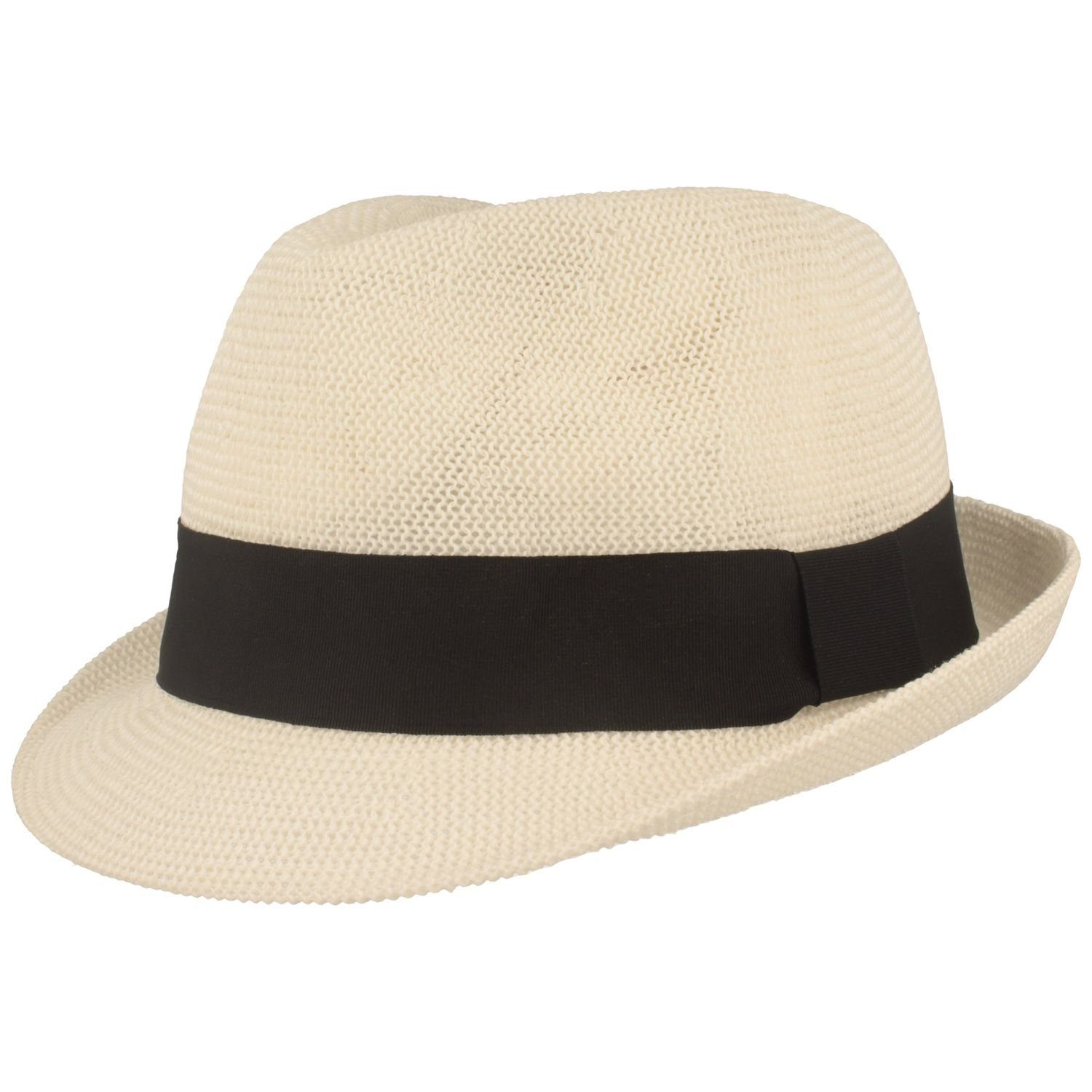 Breiter Strohhut luftiger grobmaschiger Papier Trilby günstig online kaufen