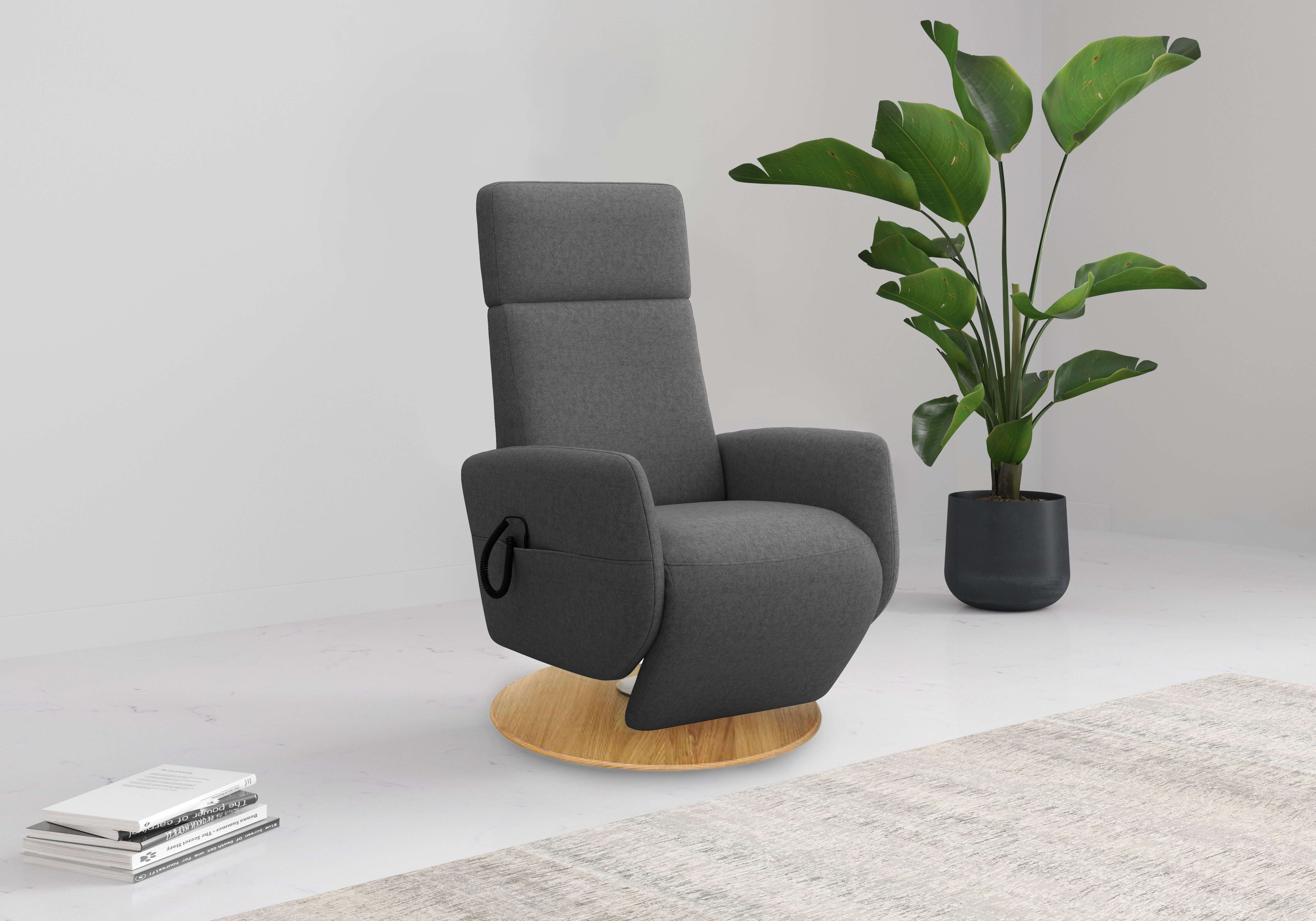 OTTO home TV-Sessel Rochelle, inkl. Kopfteilverstellung & 360° Drehfunktion (1-St), wahlweise mit 2 Motoren, Akku & Aufstehhilfe