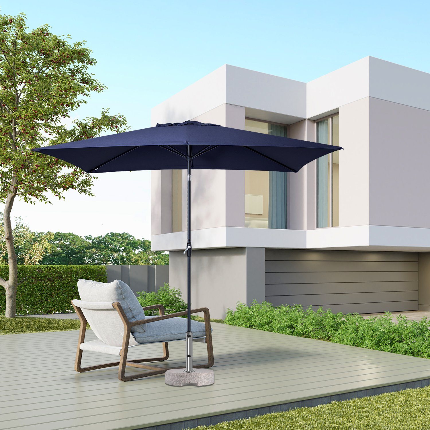 Sekey Sonnenschirm Rechteckig Gartenschirm groß Marktschirm 3 meter mit Kur günstig online kaufen