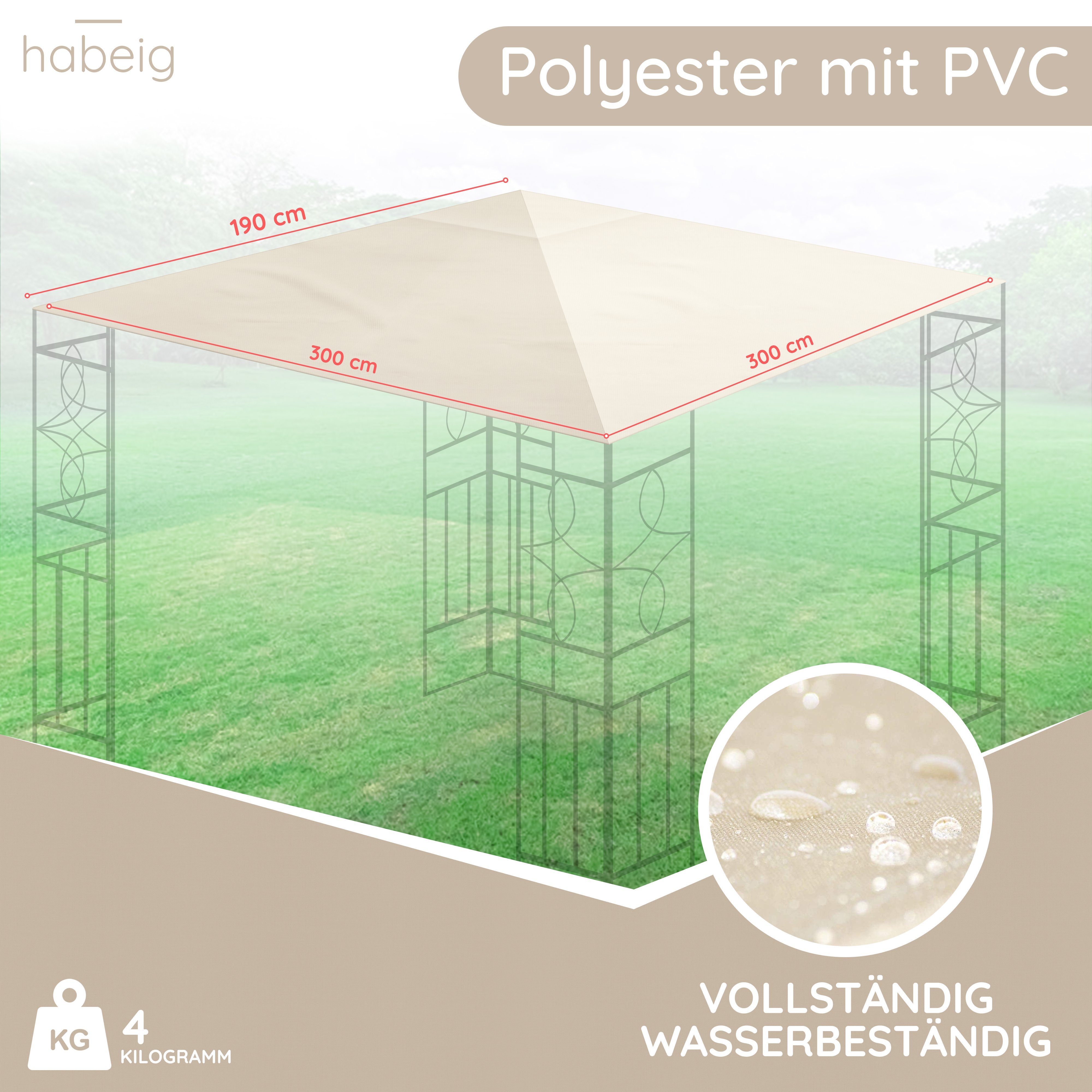 habeig Pavillon-Ersatzdach Ersatzdach 340g/m² SPITZ PVC günstig online kaufen
