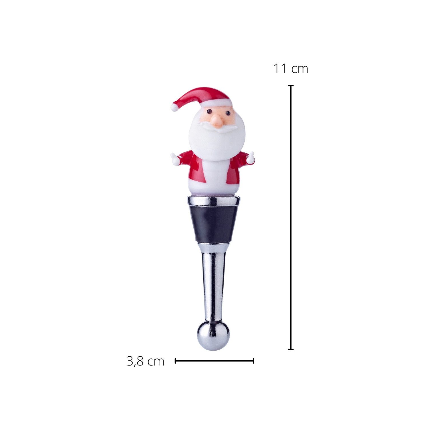 EDZARD Flaschenverschluss Flaschenverschluss Santa, Flaschenkorken für Champagnerflaschen im Stil traditioneller Glaskunst