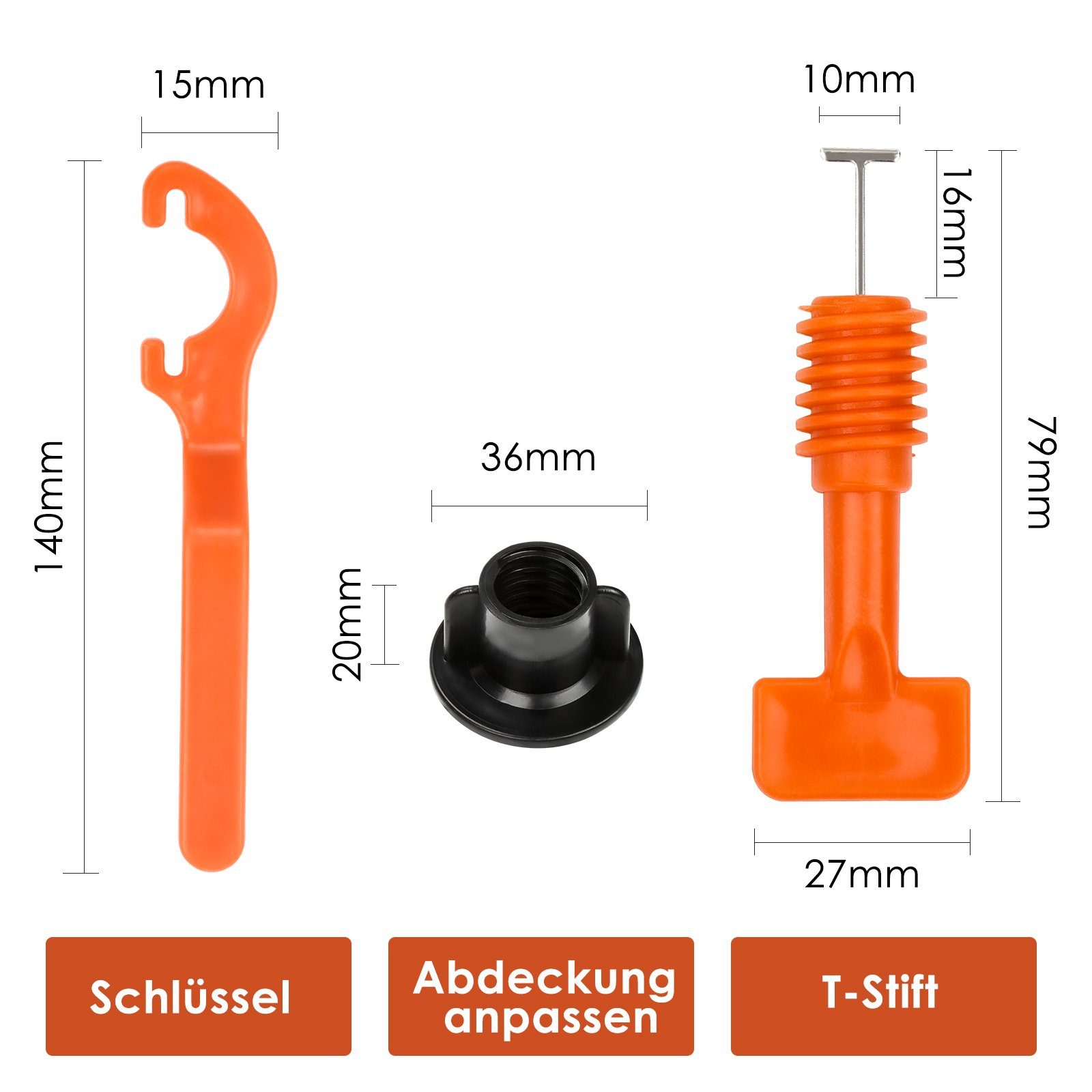 Verlegeset 110 / Stk, wiederverwendbare, Stk 55 Clanmacy Kit, Fliesenausgleichssystem Nivelliersystem (110-tlg), Fliesen