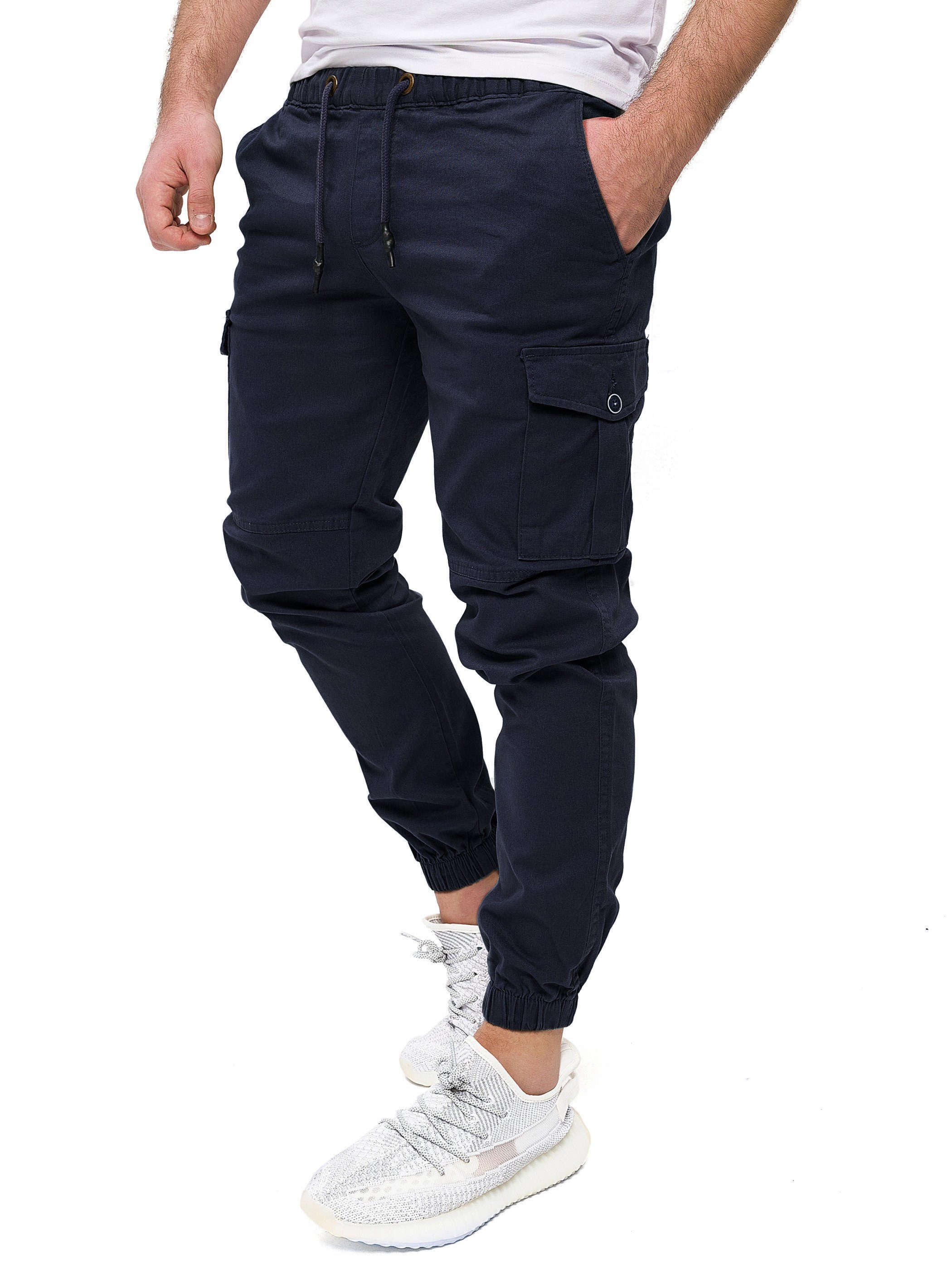 Pittman Cargohose Darius Cargo Chino Freizeit Hose aus leichtem Stoff Blau (Sky Captain 193922)