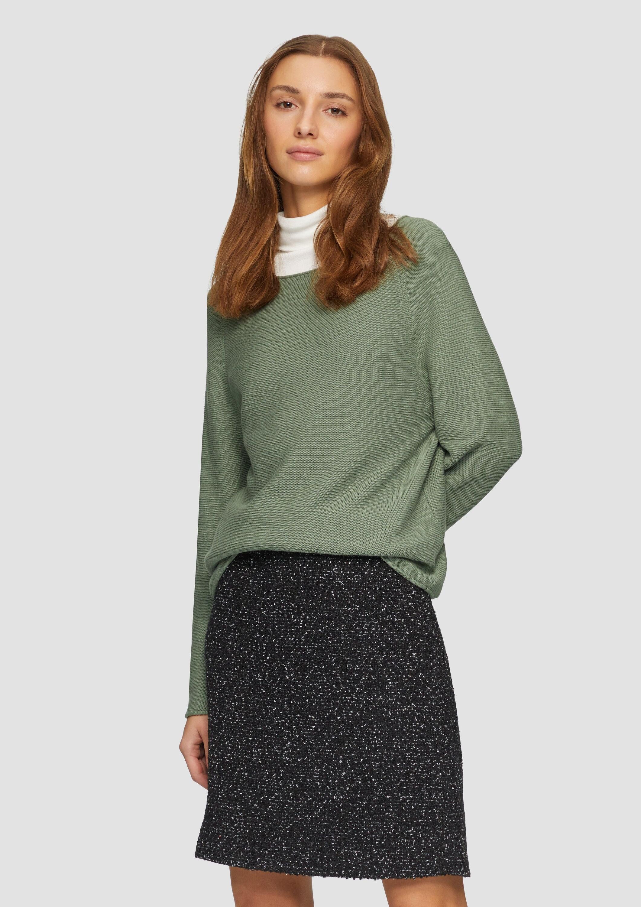 s.Oliver Longpullover Strickpullover Strickpullover mit U-Boot-Ausschnitt u günstig online kaufen