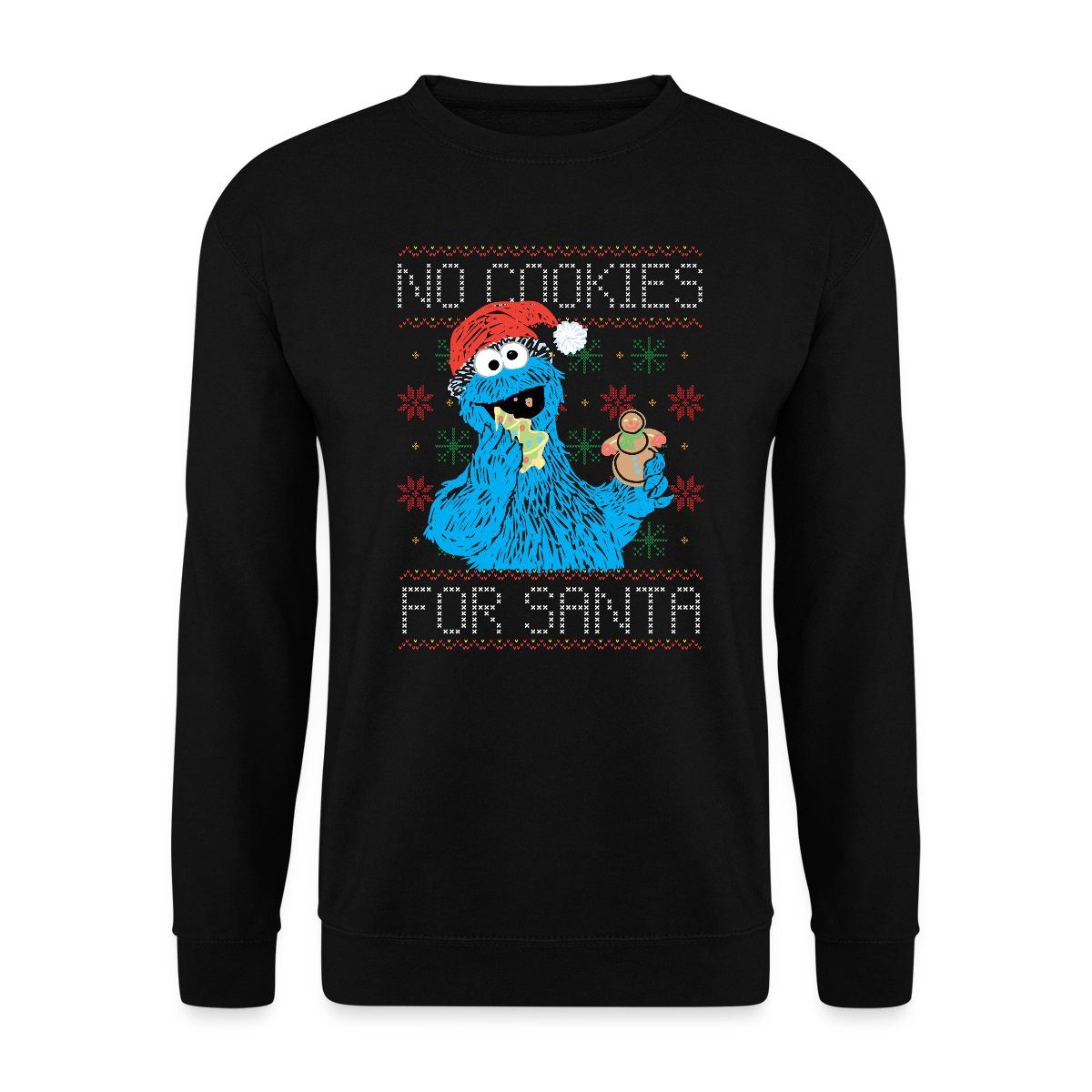 Spreadshirt Sweatshirt Sesamstraße Keine Kekse Für Santa Ugly Xmas Weihnachten Unisex Pullove (1-tlg)