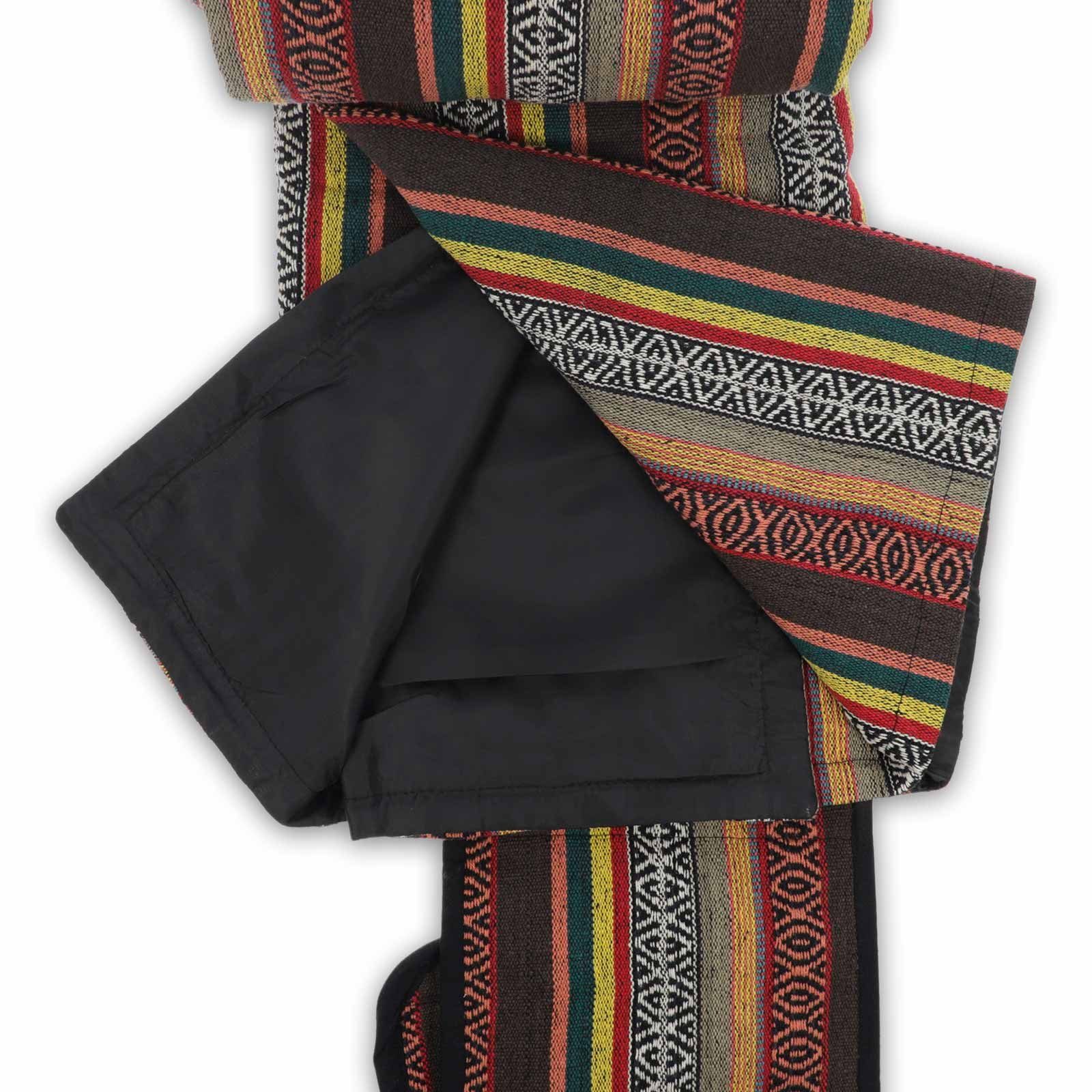 Mehrfarbig UND Picknickdecke+Azteken MAGIE KUNST Handgewebte Muster+Tragegriff, Picknickdecke Familien