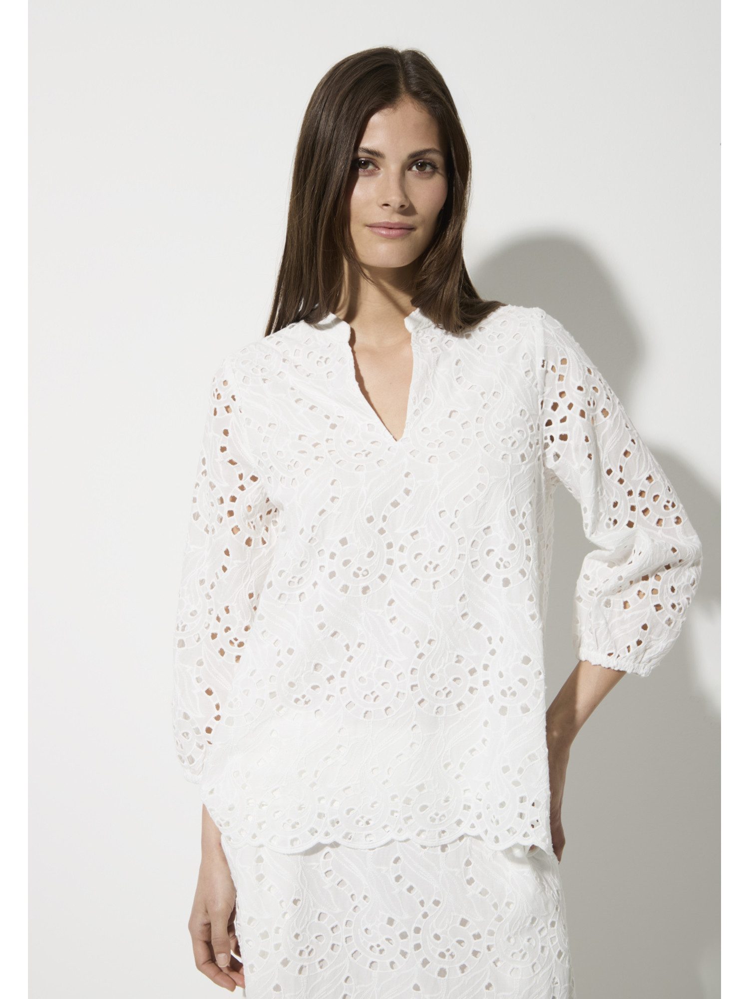 Klassische Bluse Spitzenbluse