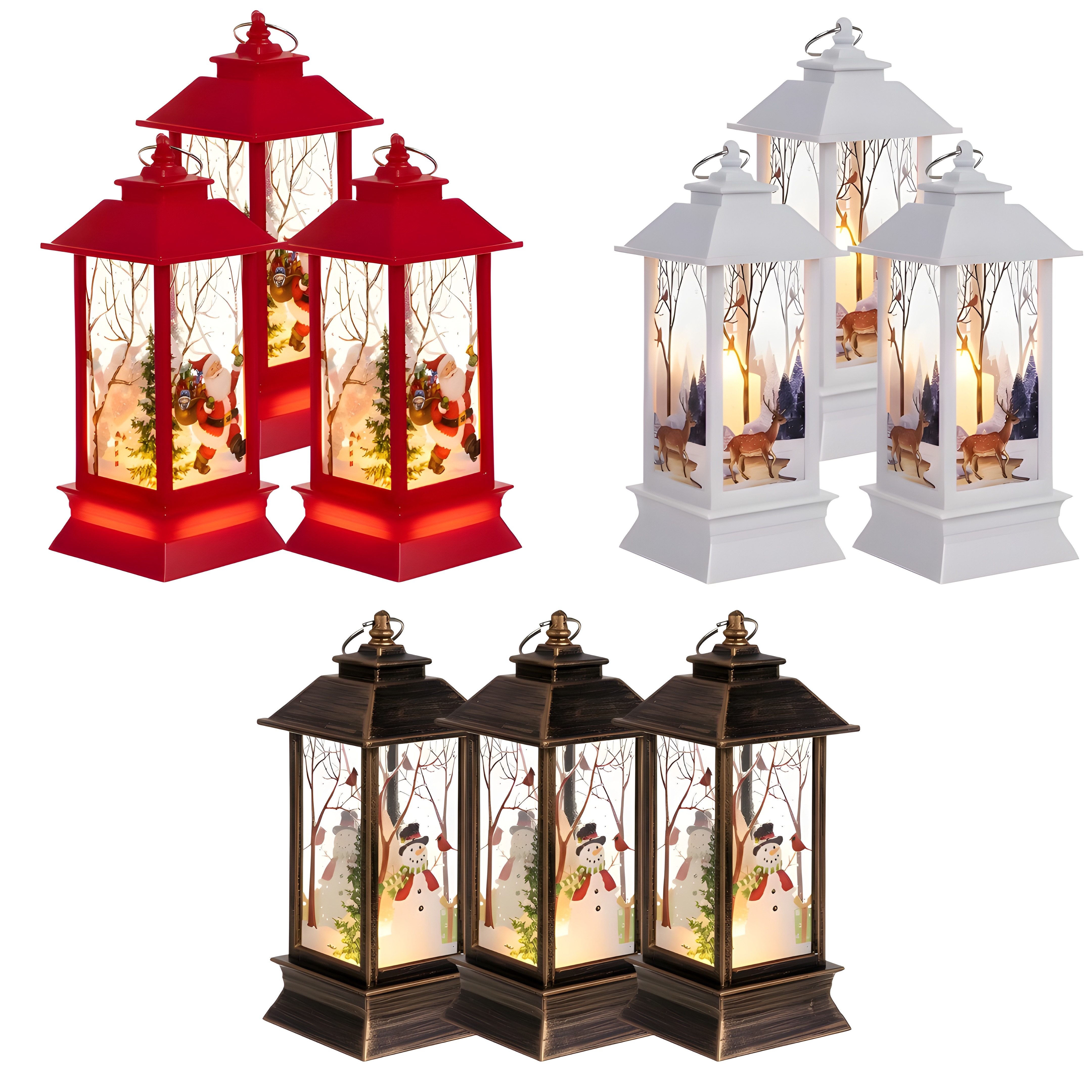 LED Laterne Mini Weihnachtslaterne Laternen 9er Set